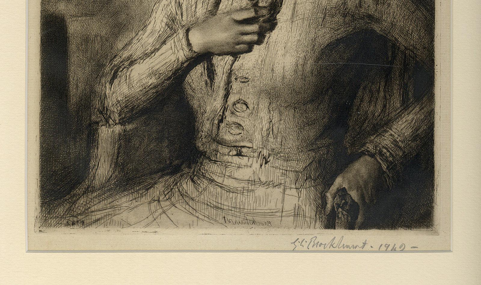 OPHELIA  (l'amante/seconda moglie dell'artista) - In occasione del Mese dell'Orgoglio - Portrait Print Nero di Gerald Leslie Brockhurst