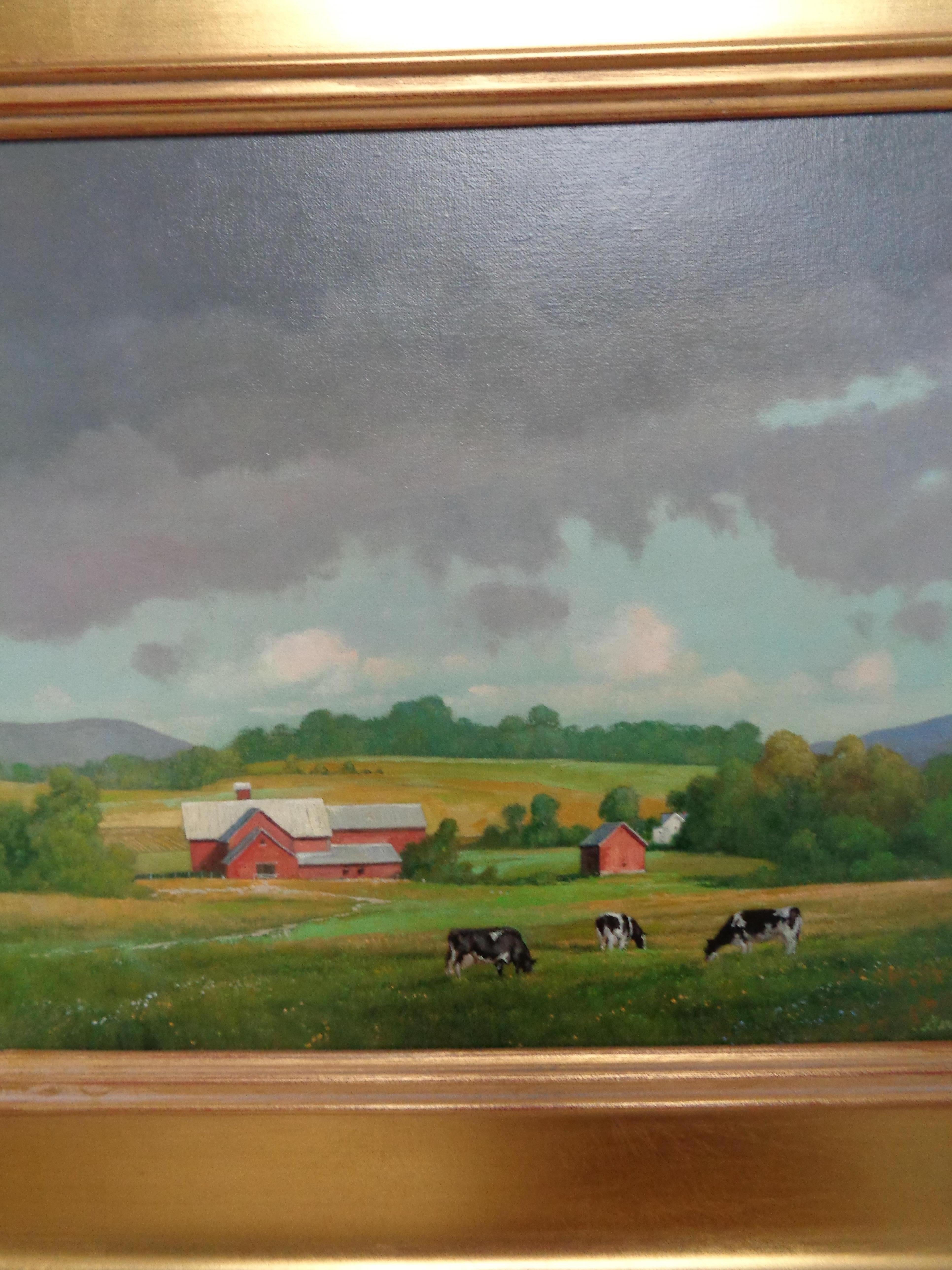 Upland Pasture
oil/panel framed
Salmagundi Club Auction 2007 with auction label
I purchased this painting as is in 2007 at the Salmagundi Club Auction and have owned it since. 

Gerald Lubeck
Born in 1942 in Long Branch NJ and upon graduation from
