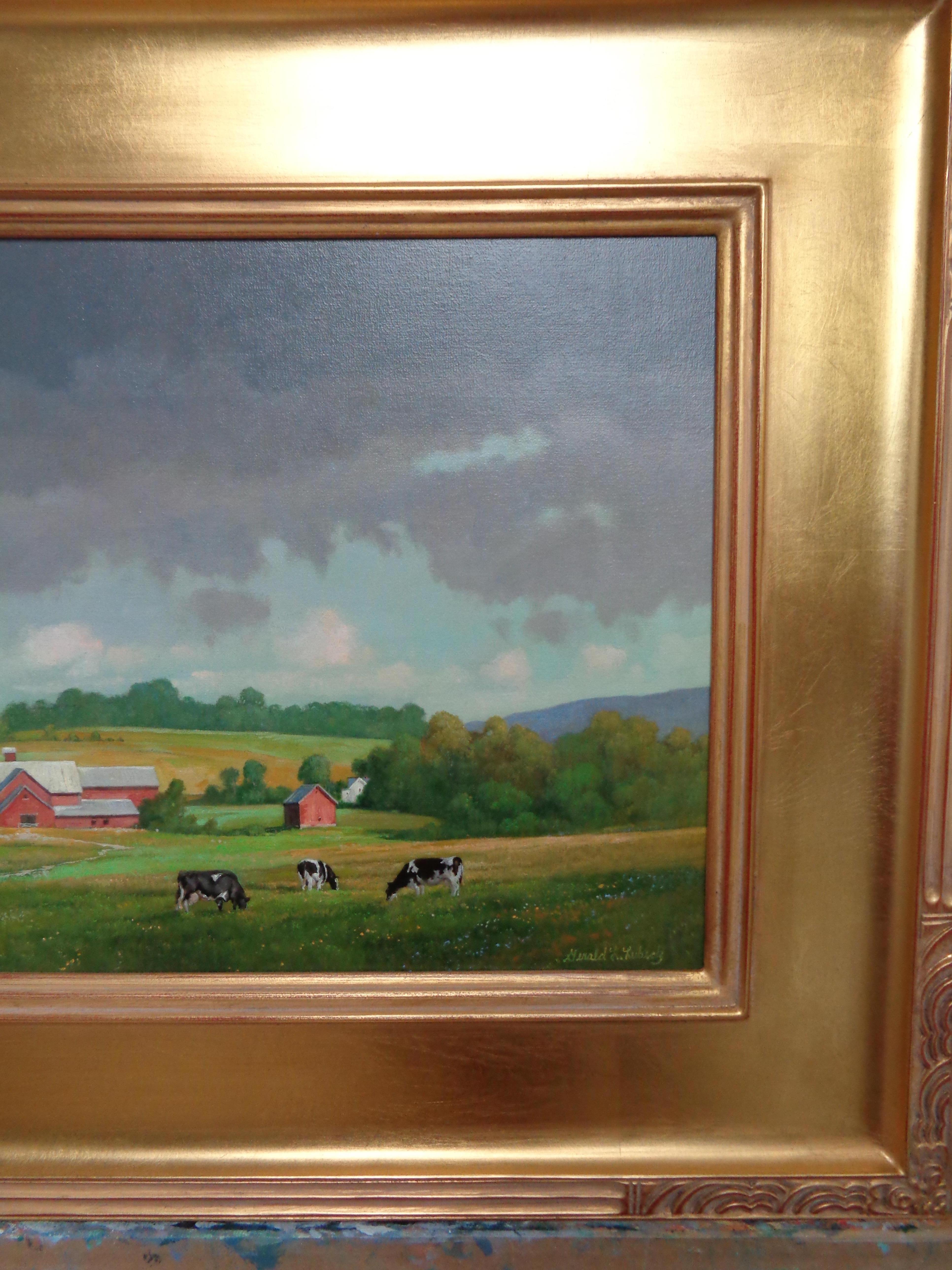 Impressionistic Vermont Oil Painting by Gerald Lubeck Salmagundi Label 1