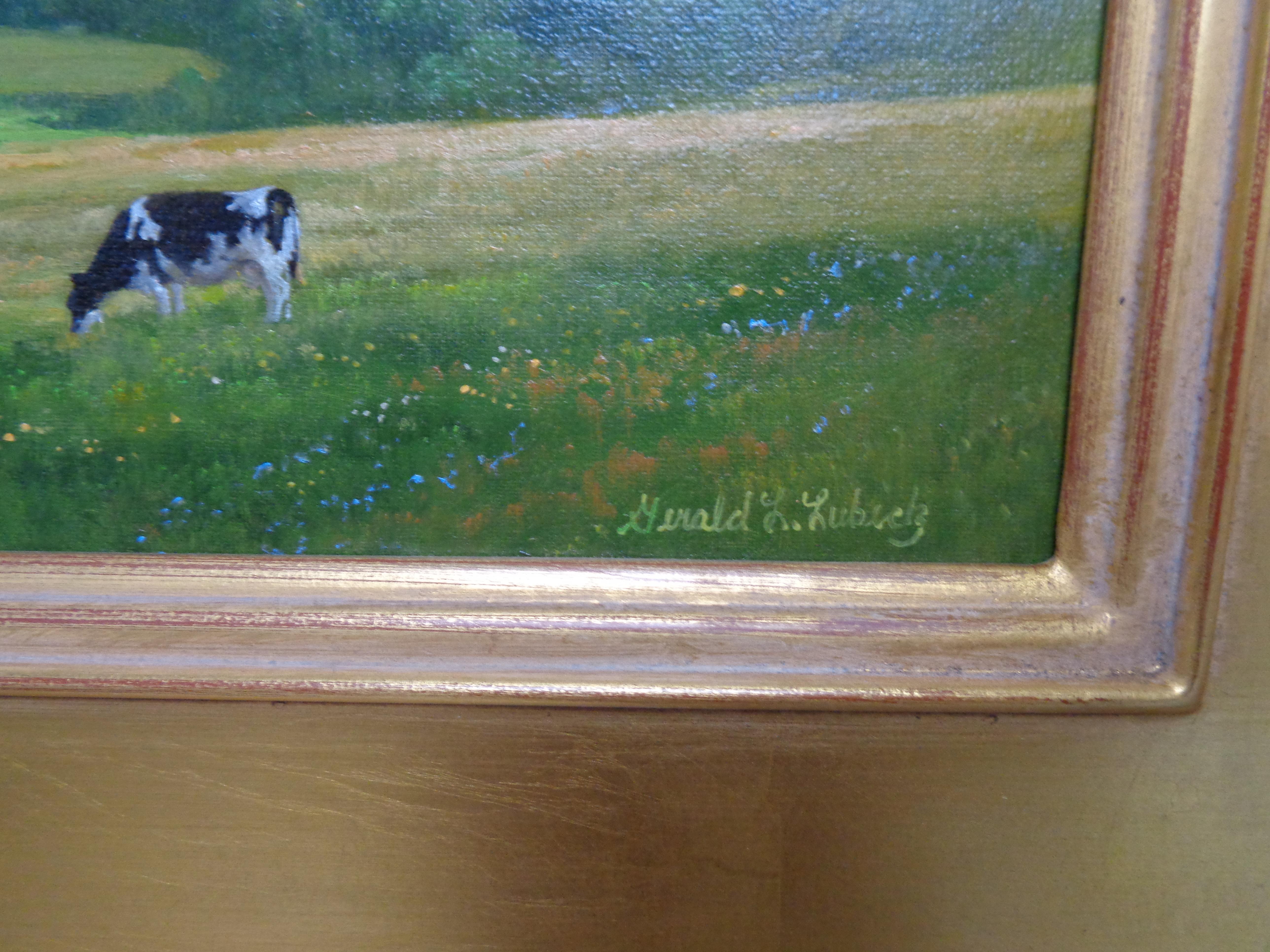 Impressionistic Vermont Oil Painting by Gerald Lubeck Salmagundi Label 2