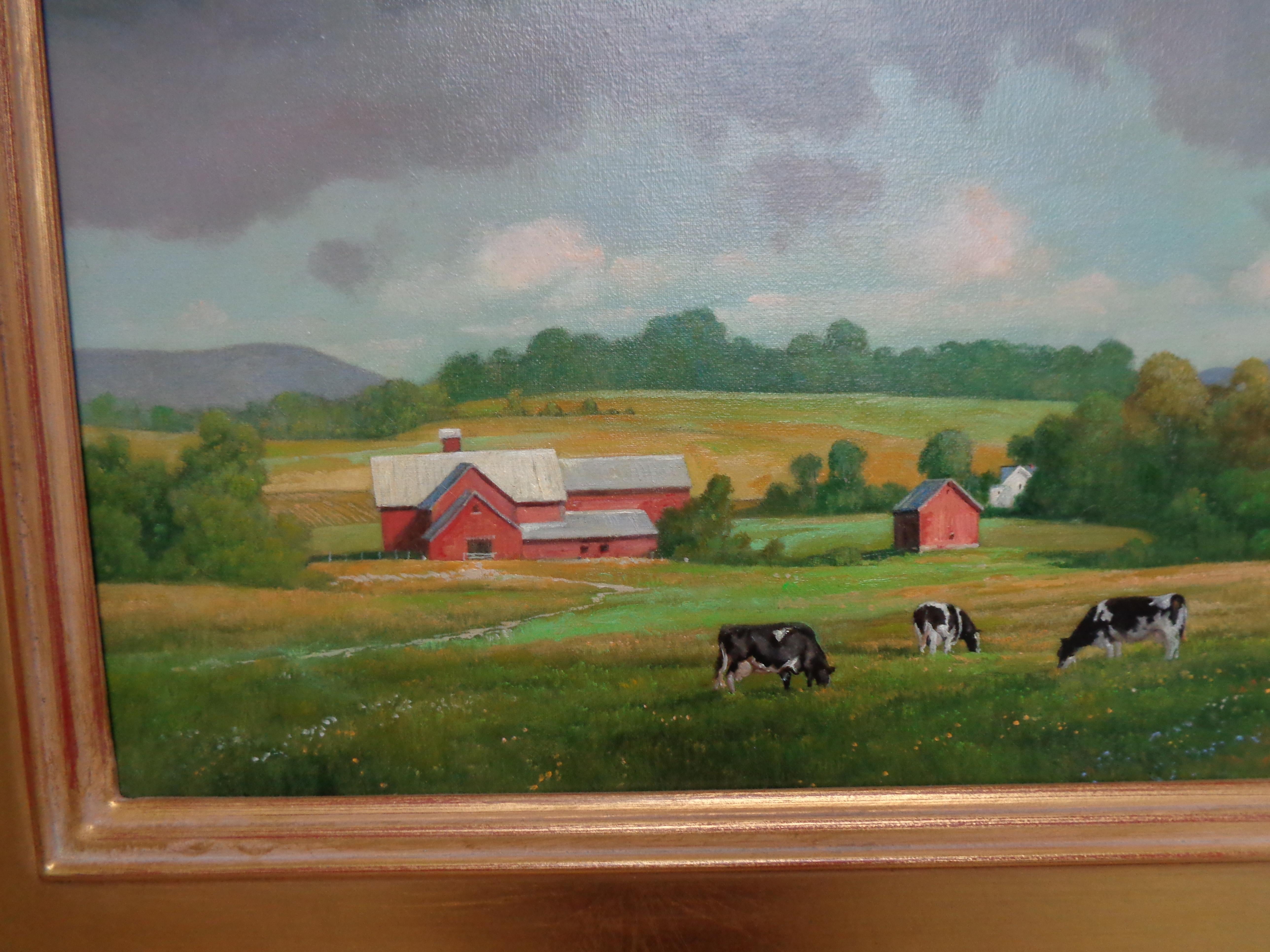 Impressionistic Vermont Oil Painting by Gerald Lubeck Salmagundi Label 3