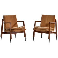 Gerald Luss, Sillones, Nogal, Terciopelo, Metal, EEUU, Años 50
