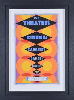 Londoner U-Bahn-Theater und Kinos 1930er Mac Spink Art Deco-Plakatdesign