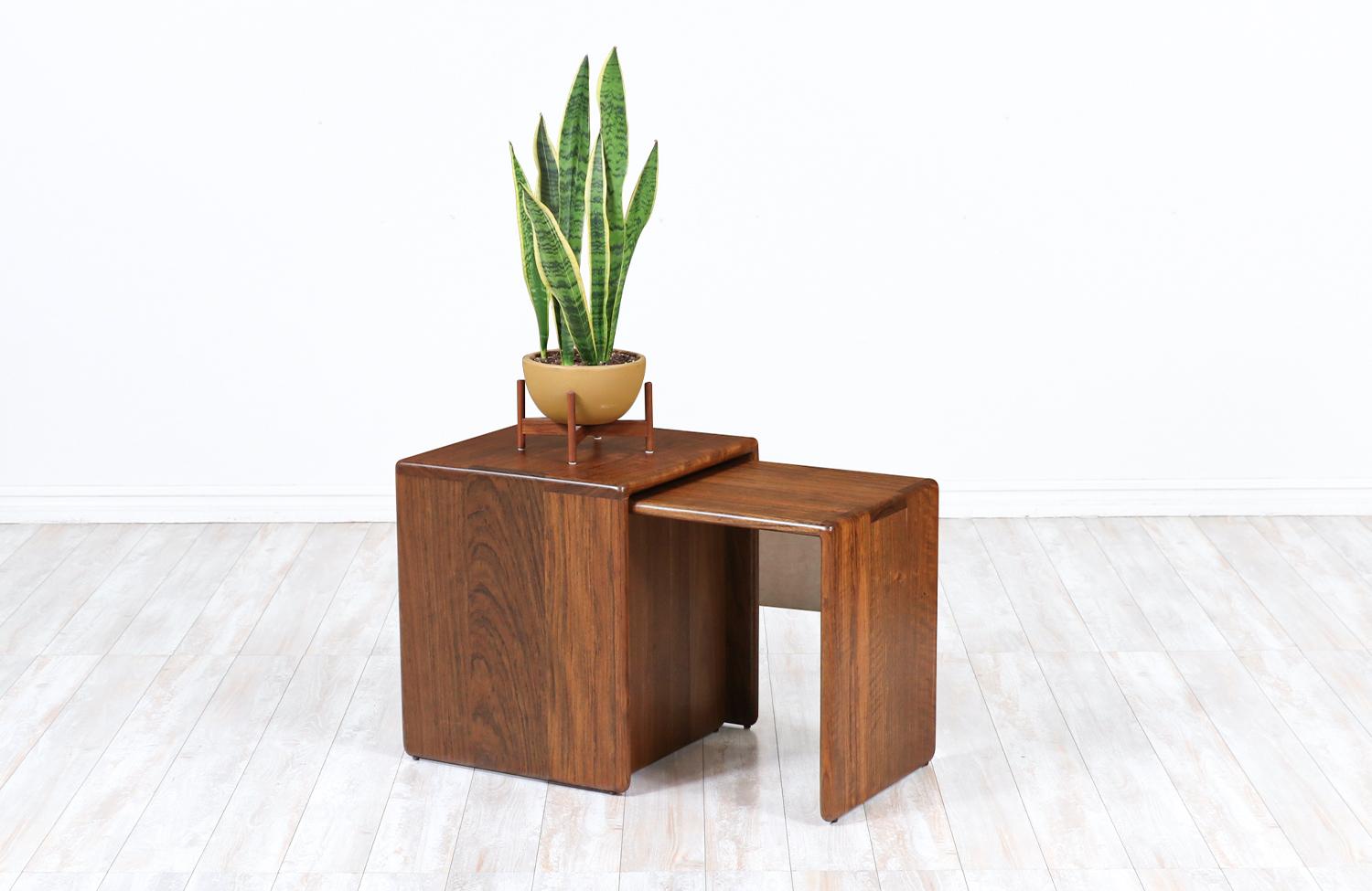 American Gerald McCabe Cube Nesting Side Tables for Orange Crate Modern