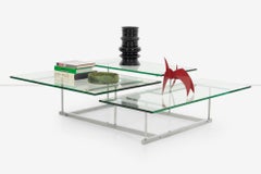Gerald McCabe for Orange Crate Custom 3 level Steel and Glass Low Table