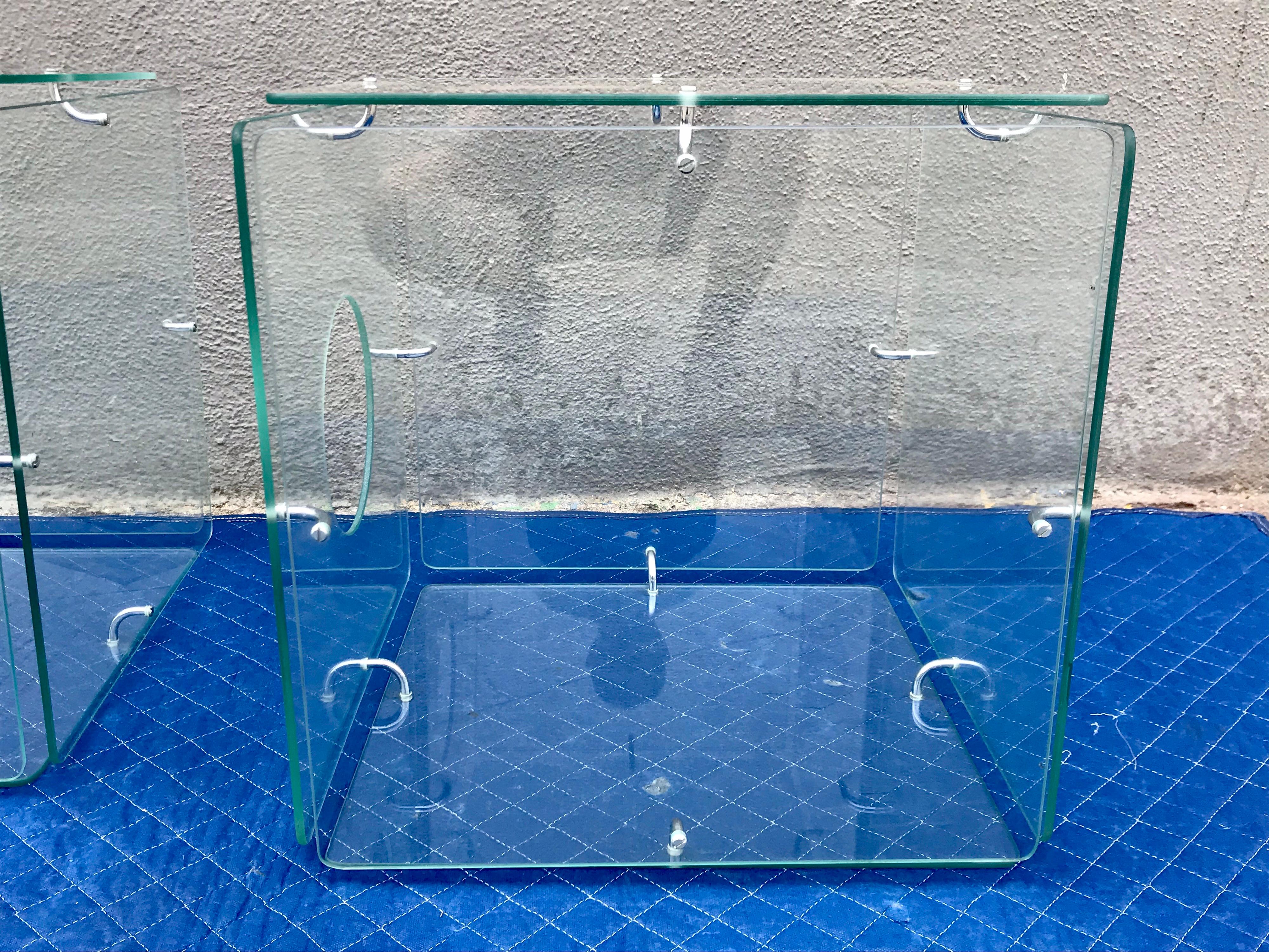 Glass Cube Occasional Tables Gerald McCabe For Sale 3