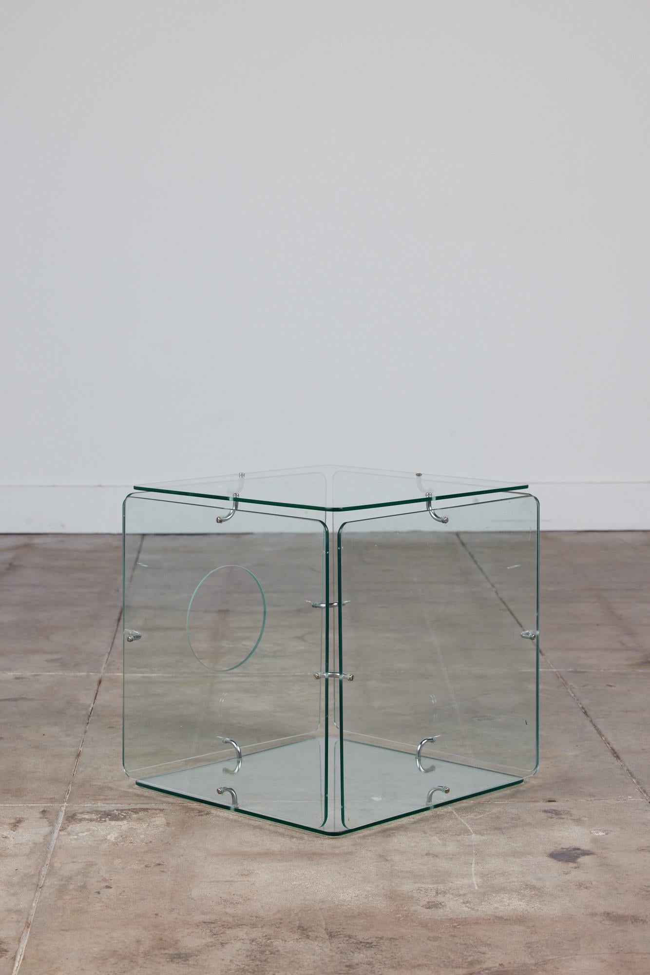 Steel Gerald McCabe Glass Cube Table