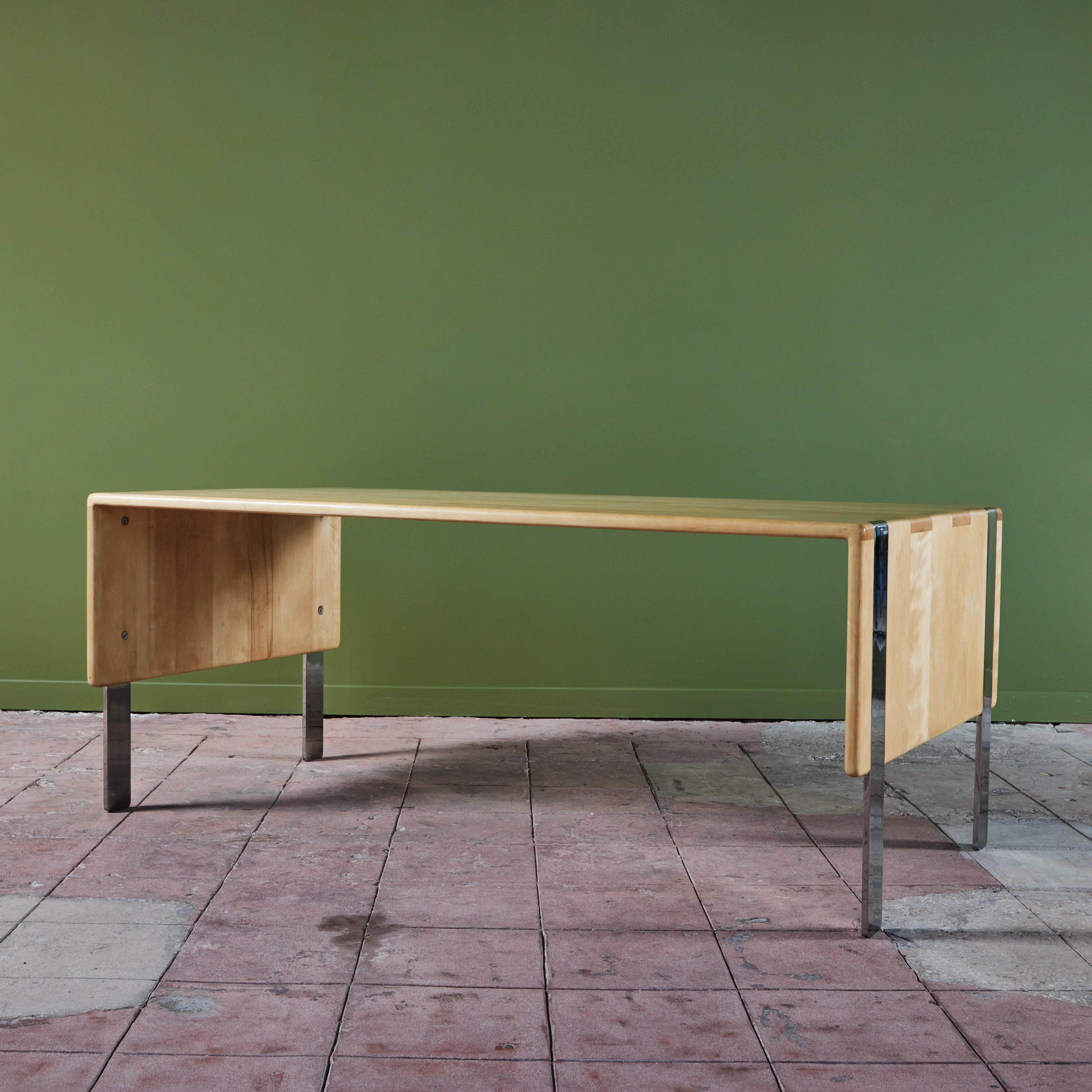 Gerald McCabe Maple and Chrome Desk or Table For Sale 4