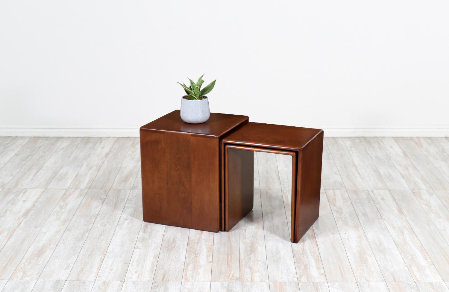 American Gerald McCabe Nesting Cube Side Tables for Orange Crate Modern