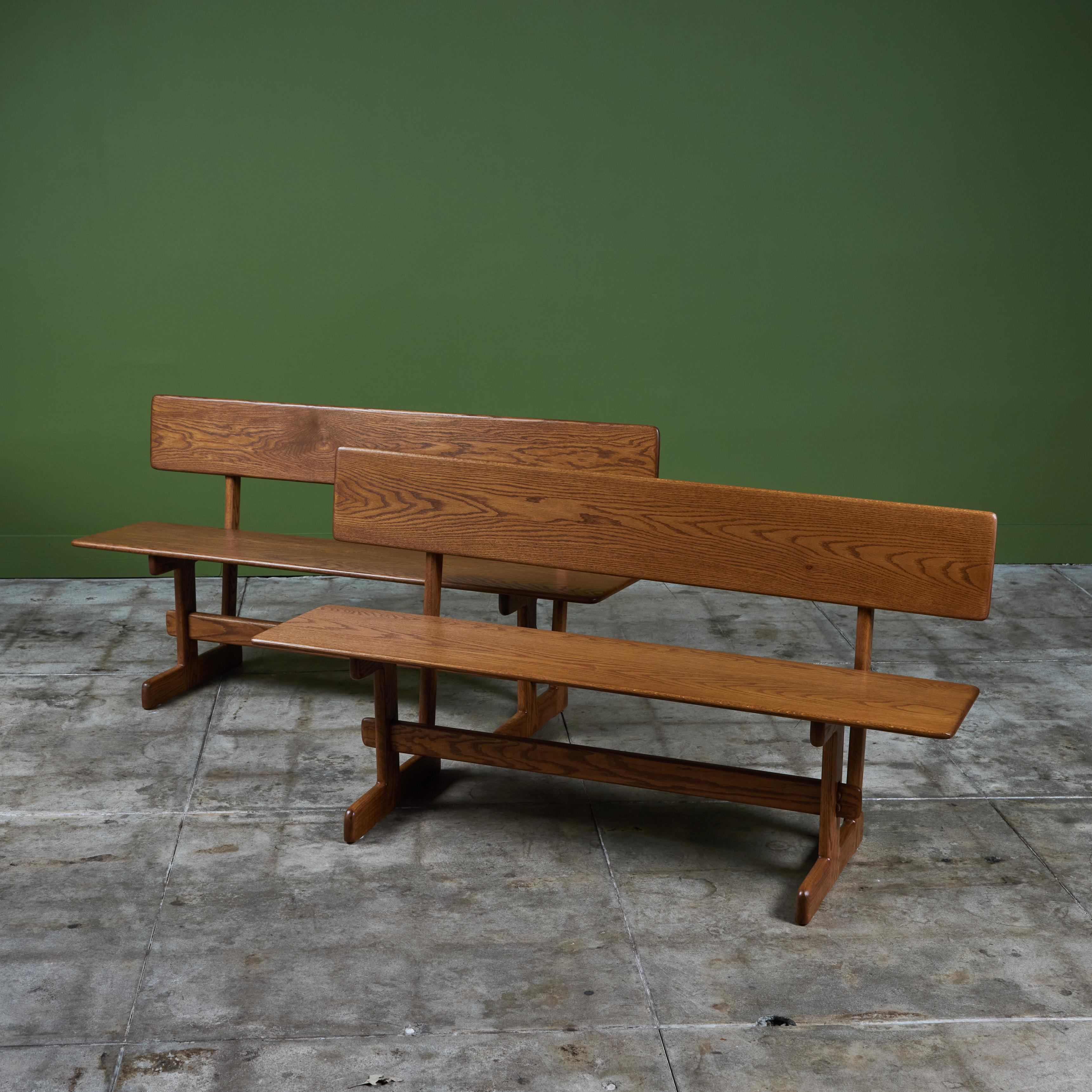 Gerald McCabe Oak Trestle Bench For Sale 10