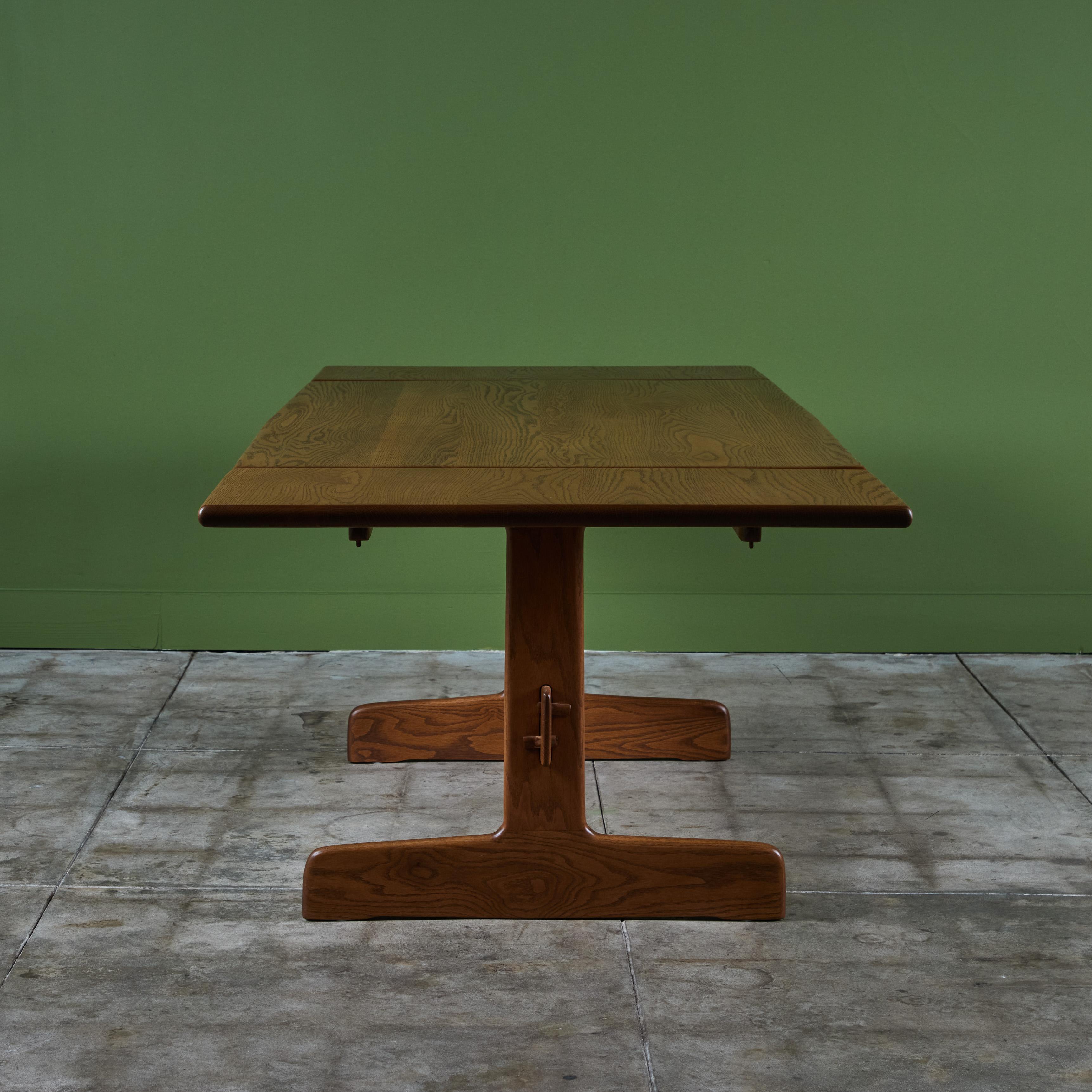 Gerald McCabe Oak Trestle Dining Table For Sale 4