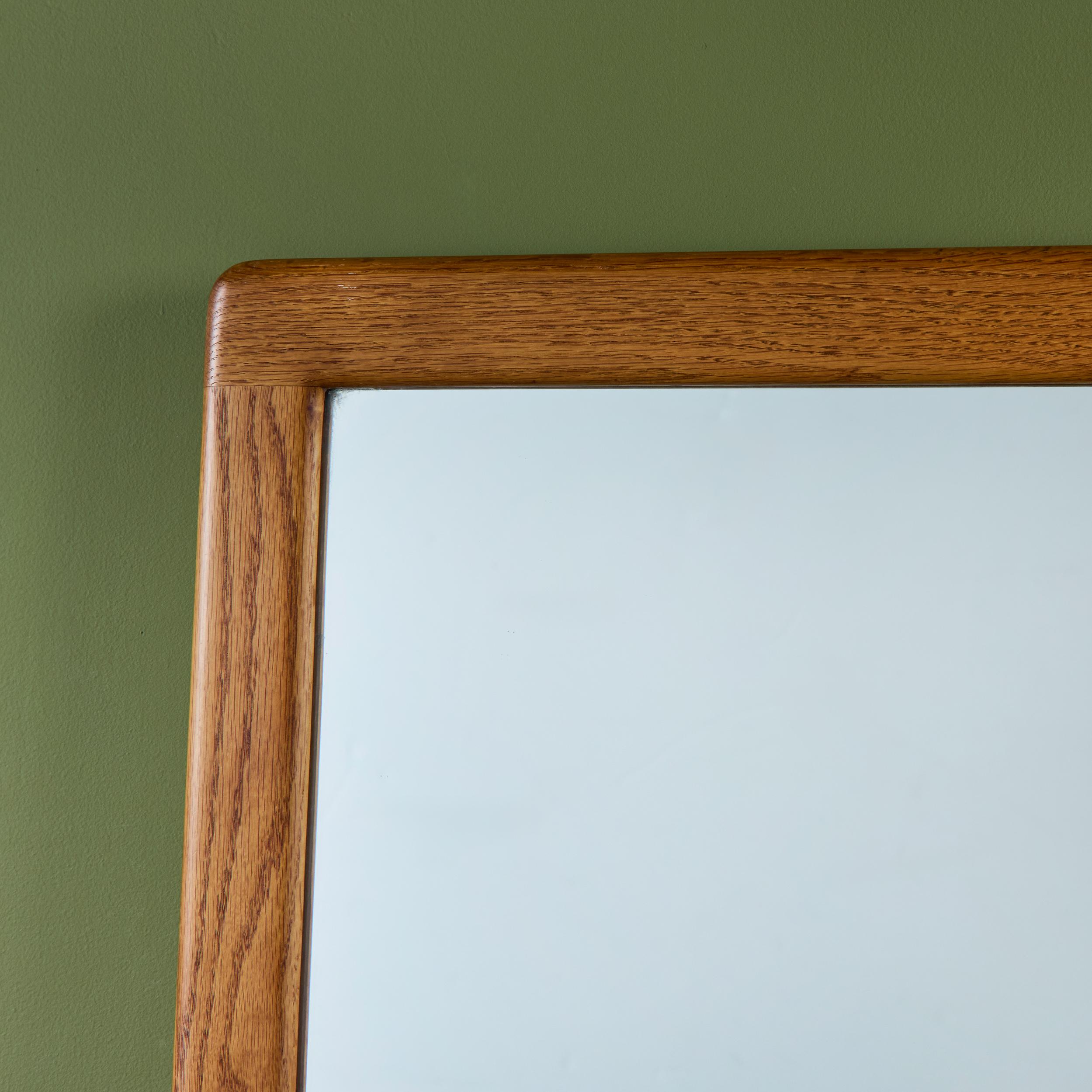 Gerald McCabe Oversized Oak Wall Mirror in vendita 1