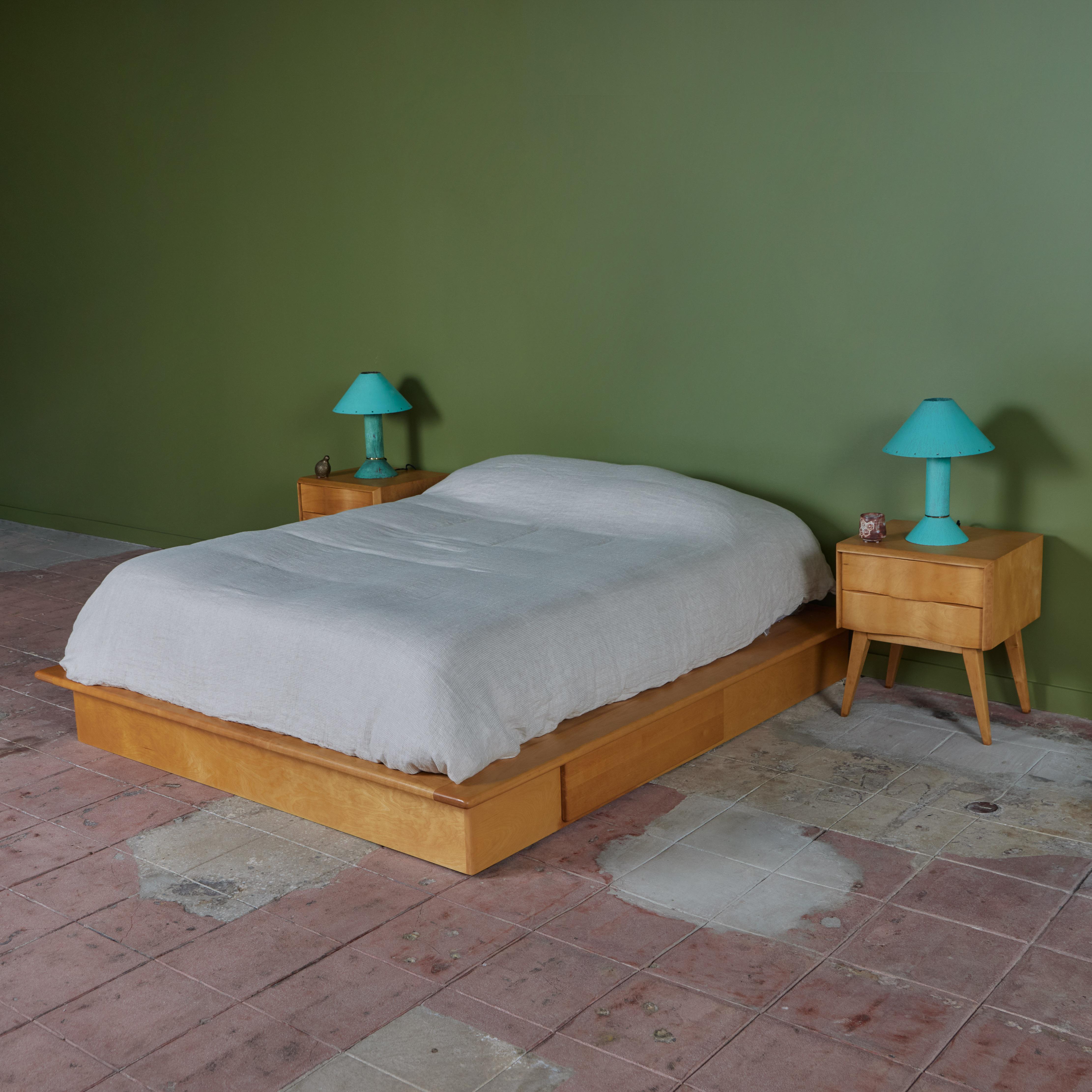 Mid-Century Modern Gerald McCabe Platform King Bed For Sale