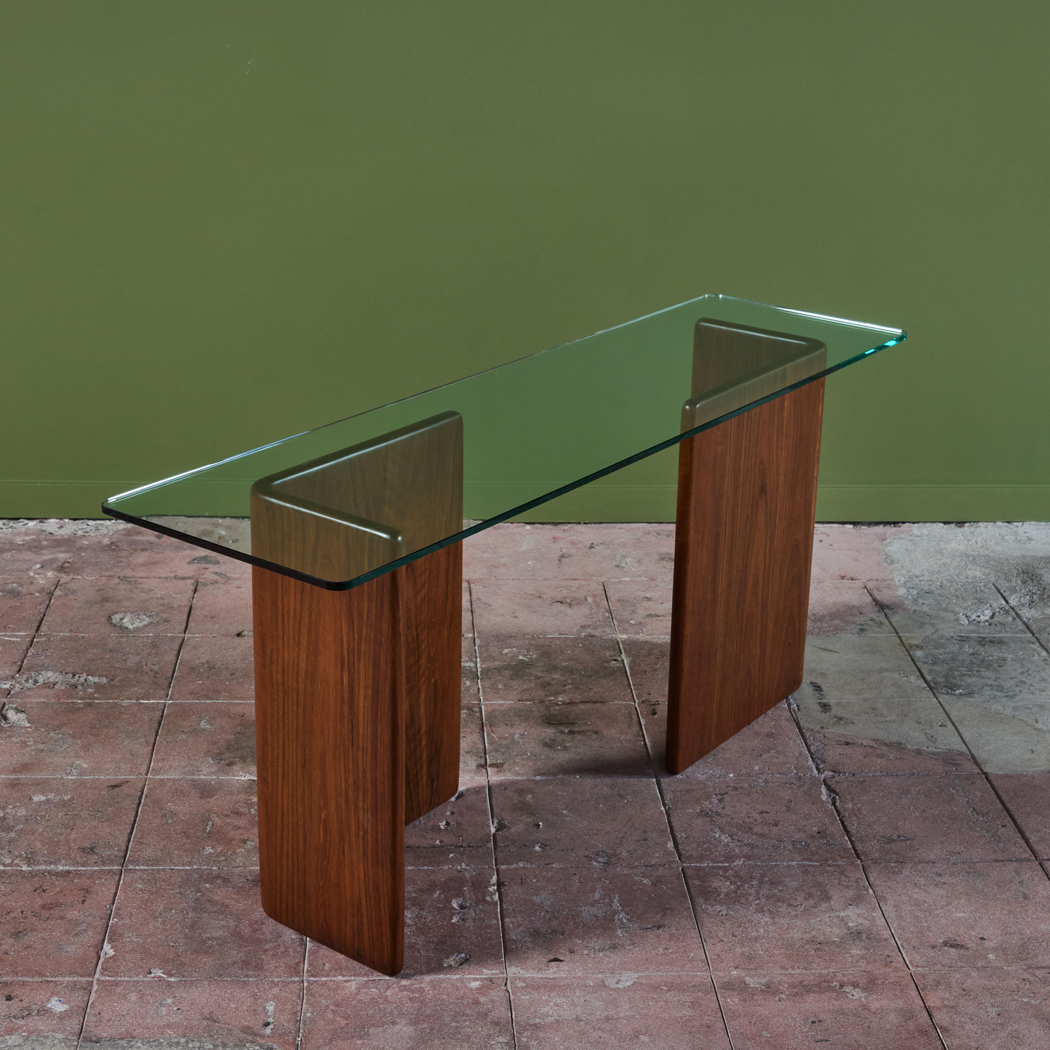 Gerald Mccabe Shedua and Glass Console For Sale 1