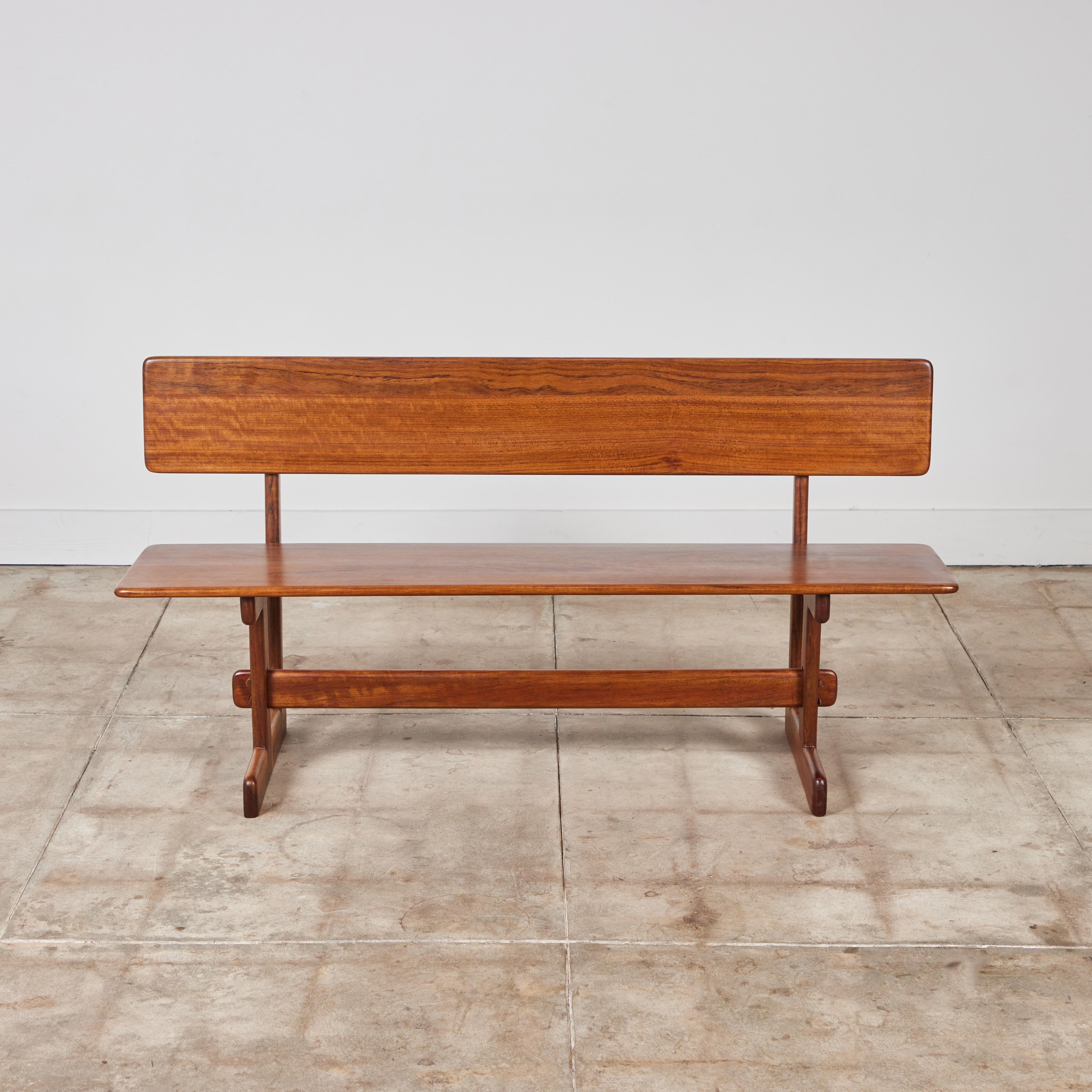 Mid-Century Modern Gerald McCabe Shedua Trestle Bench For Sale