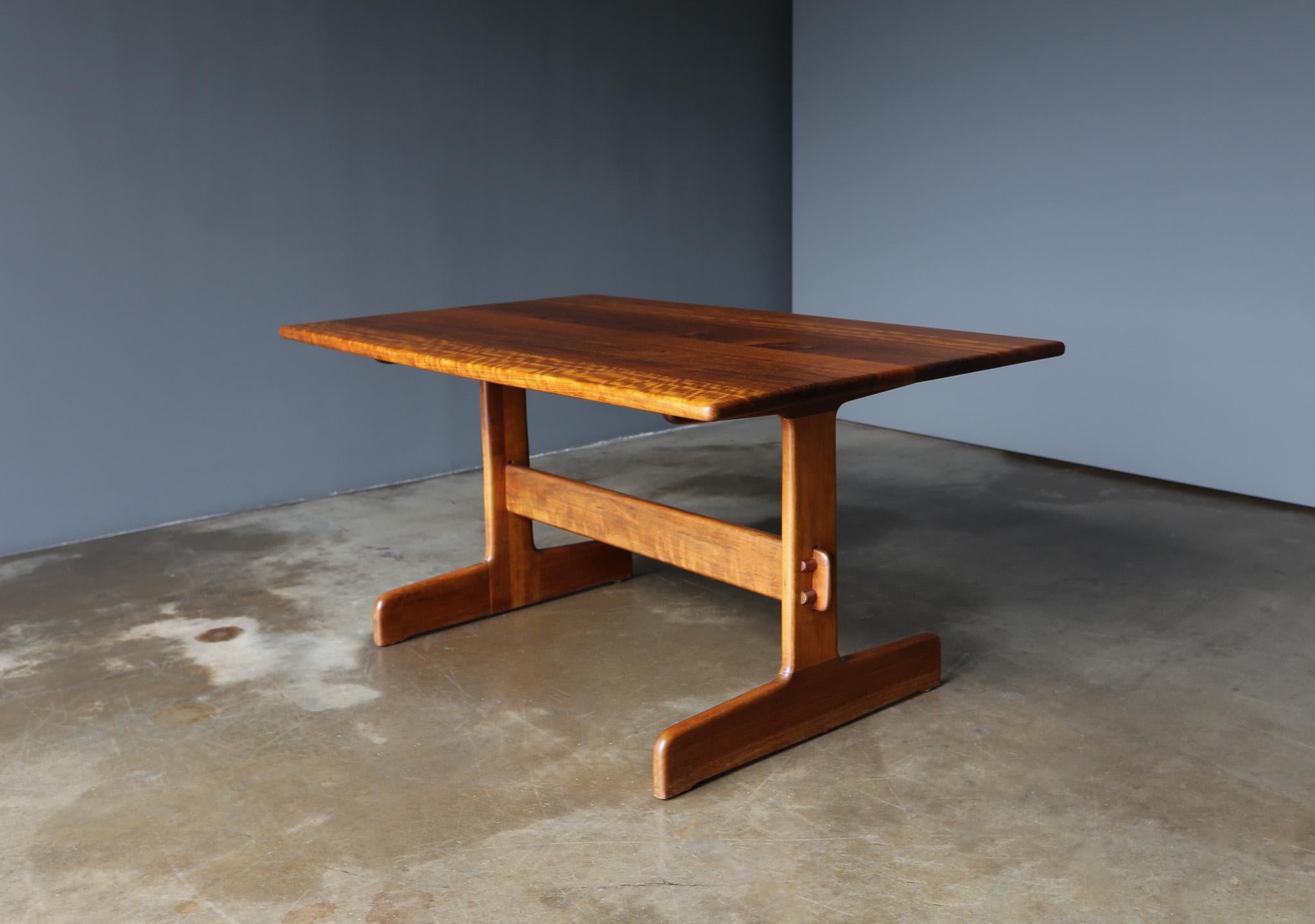 Gerald McCabe Shedua Trestle Dining Table & Benches, c.1980 For Sale 8