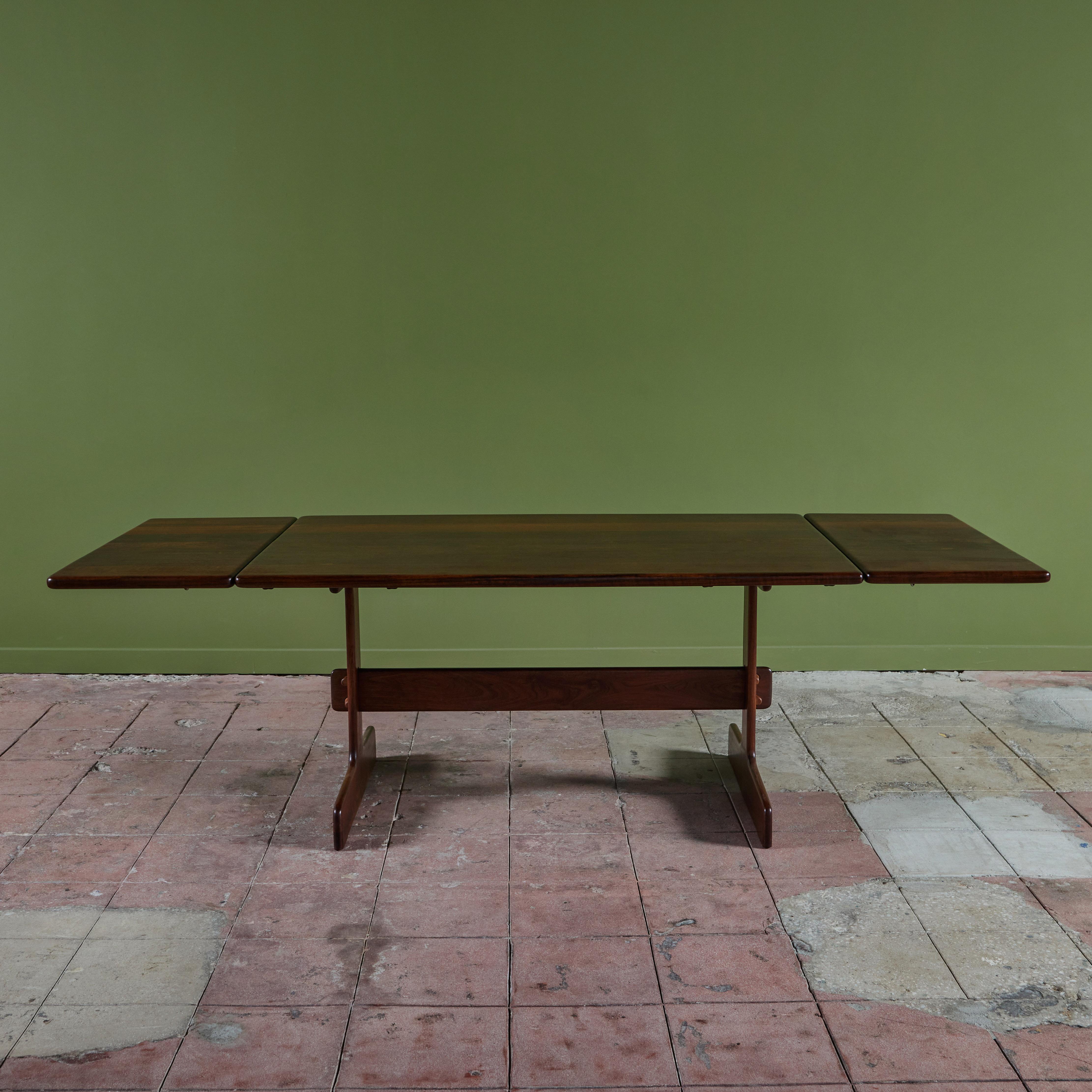 Mid-Century Modern Gerald McCabe Table de salle à manger à tréteaux Shedua