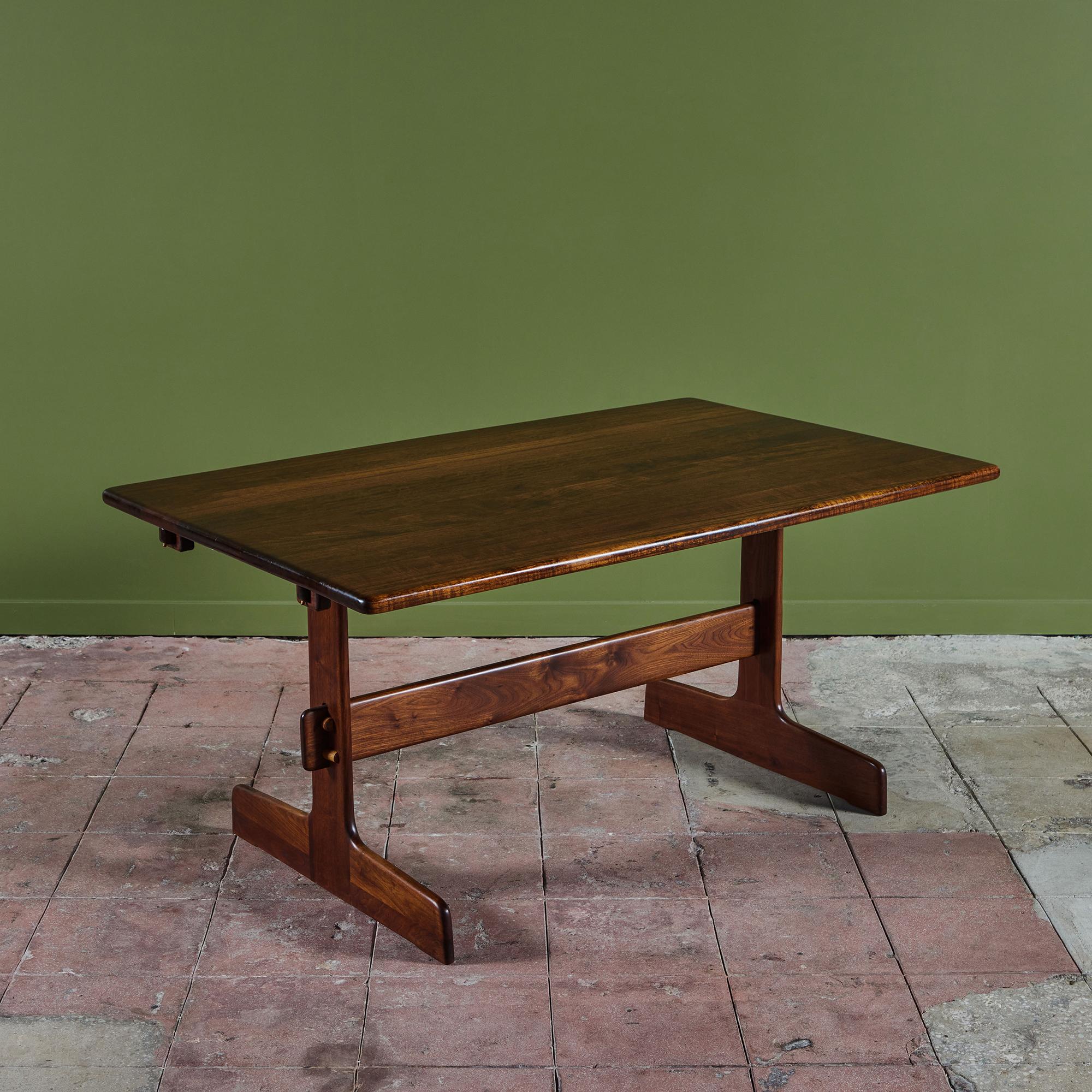 Oiled Gerald McCabe Shedua Trestle Dining Table
