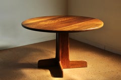 Gerald McCabe Solid Shedua American Studio Craft Pedestal Dining Table, 1970s