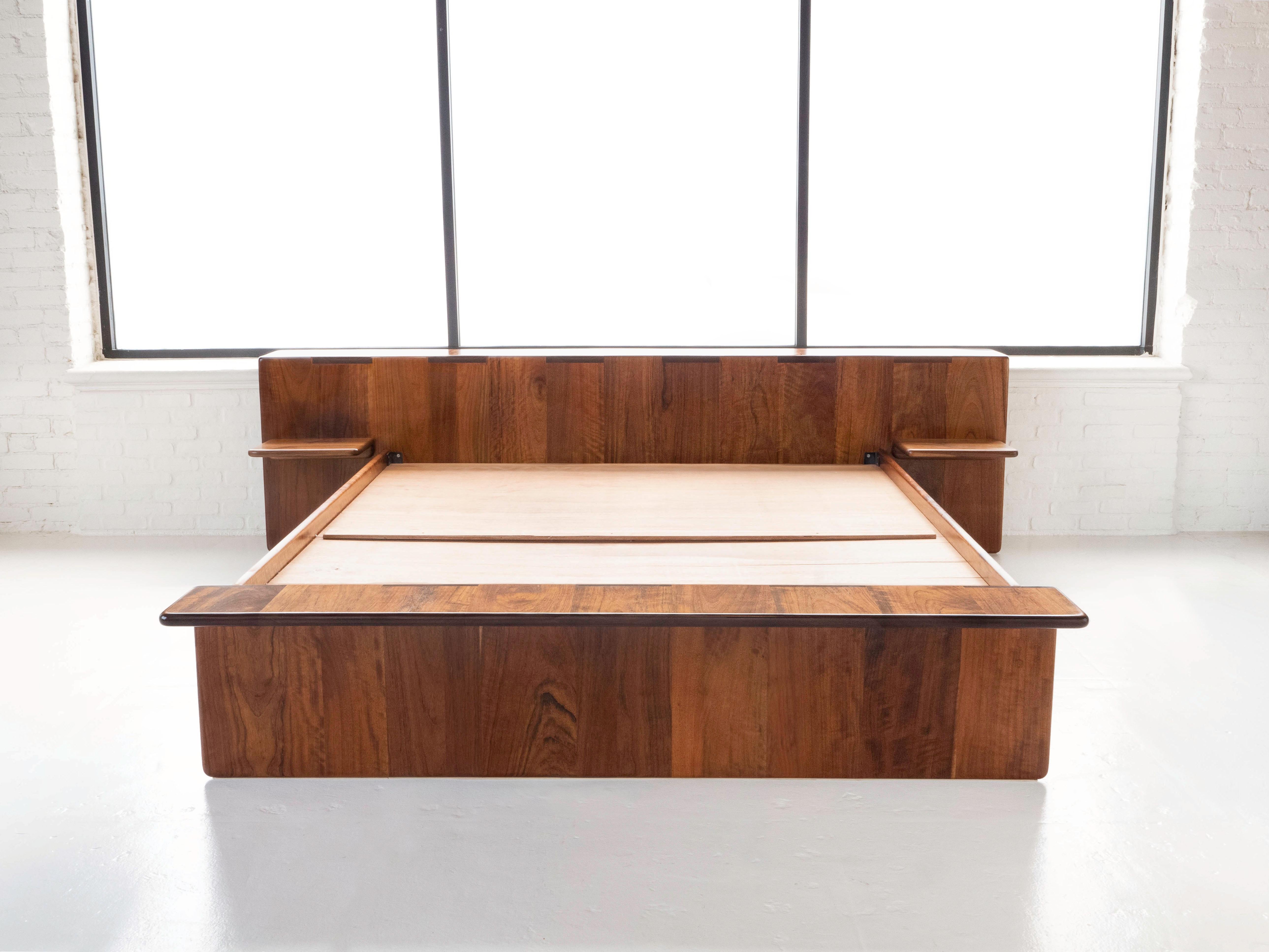 Gerald McCabe Solid Shedua California King Size Platform Bed Frame, 1970s 3