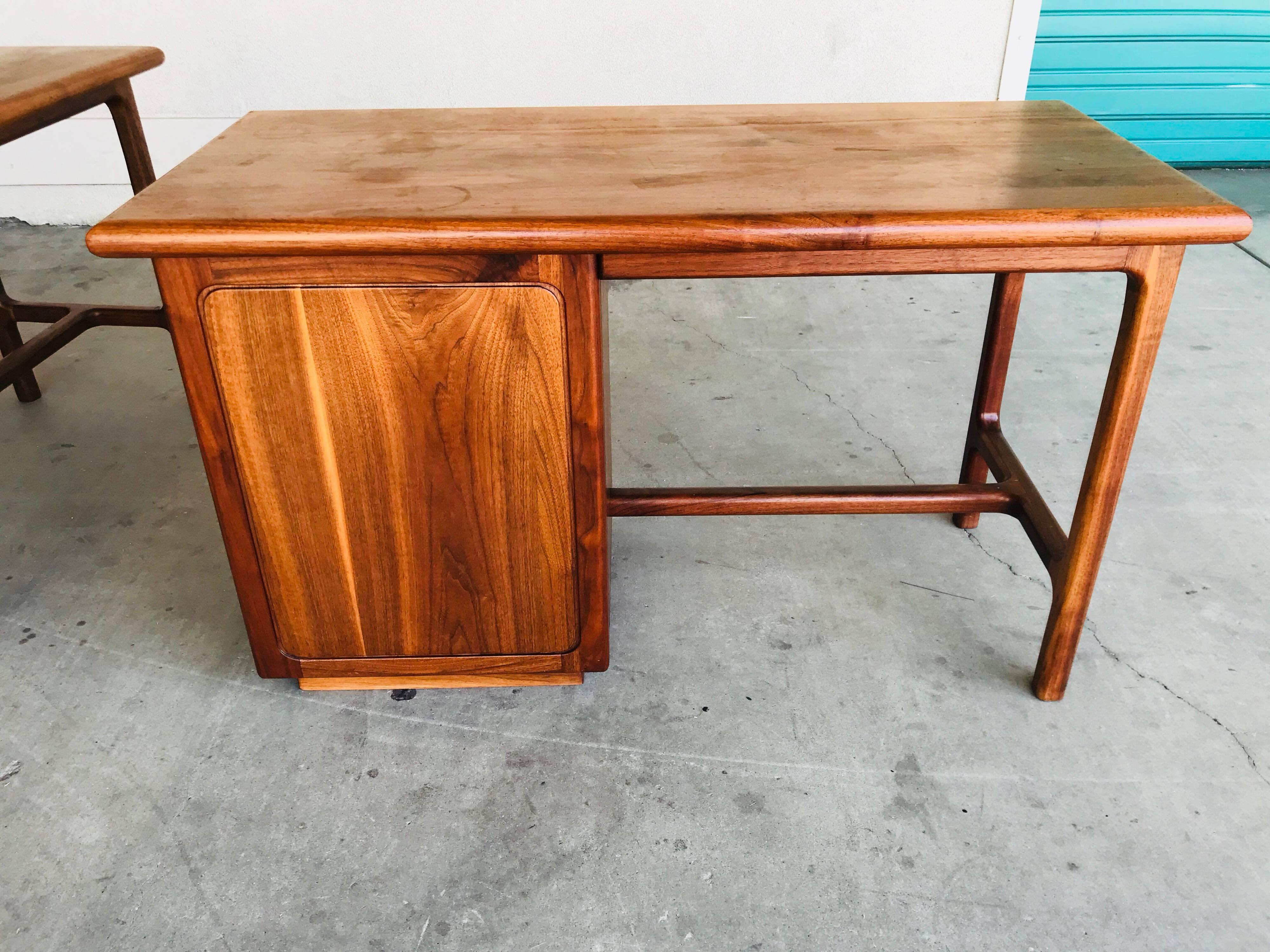 Gerald McCabe Studio Design Shedua Wood Desk with Return Table 4