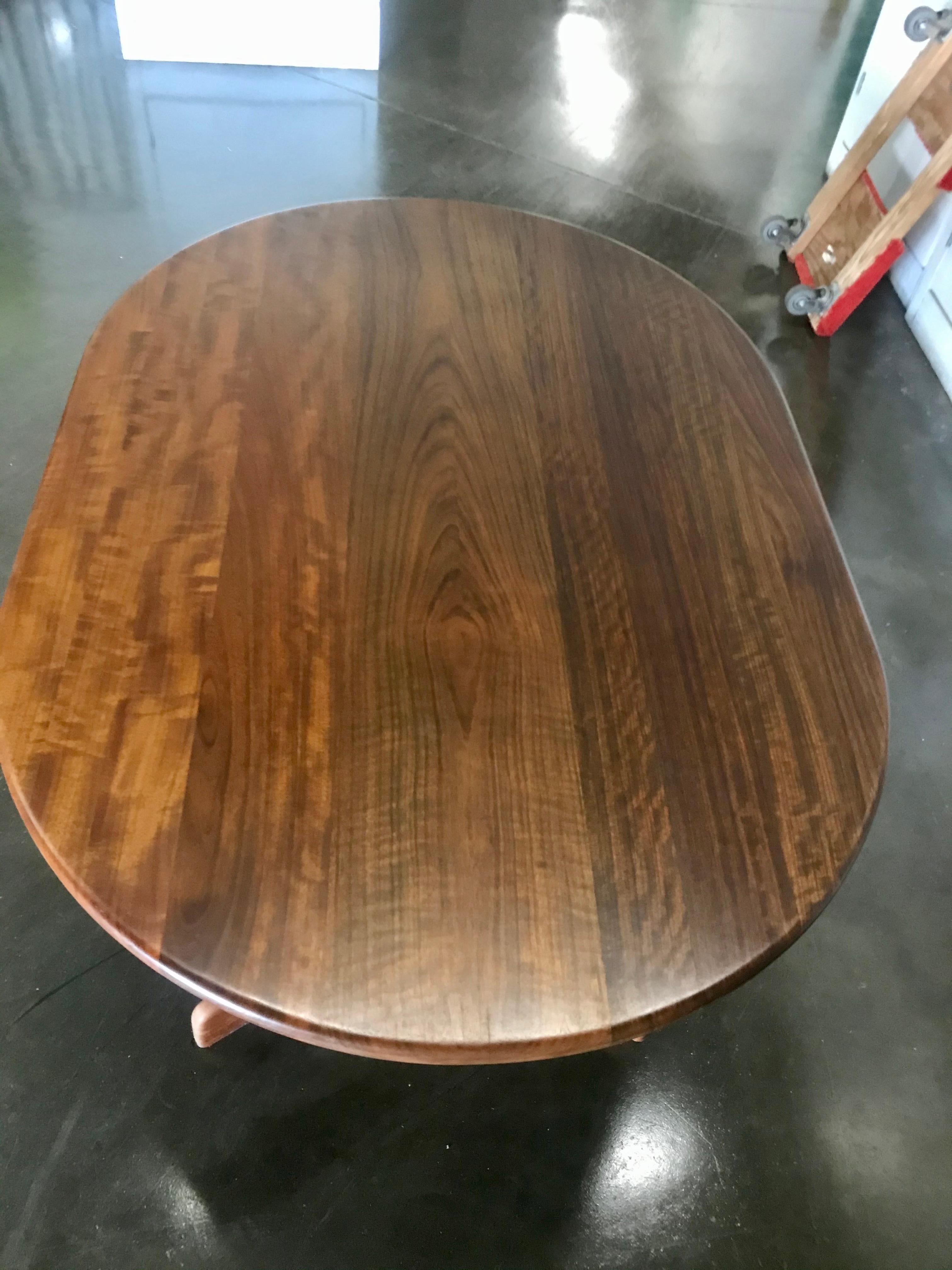Hand-Crafted Shedua Wood Dining Table + Four Chairs Gerald McCabe For Sale