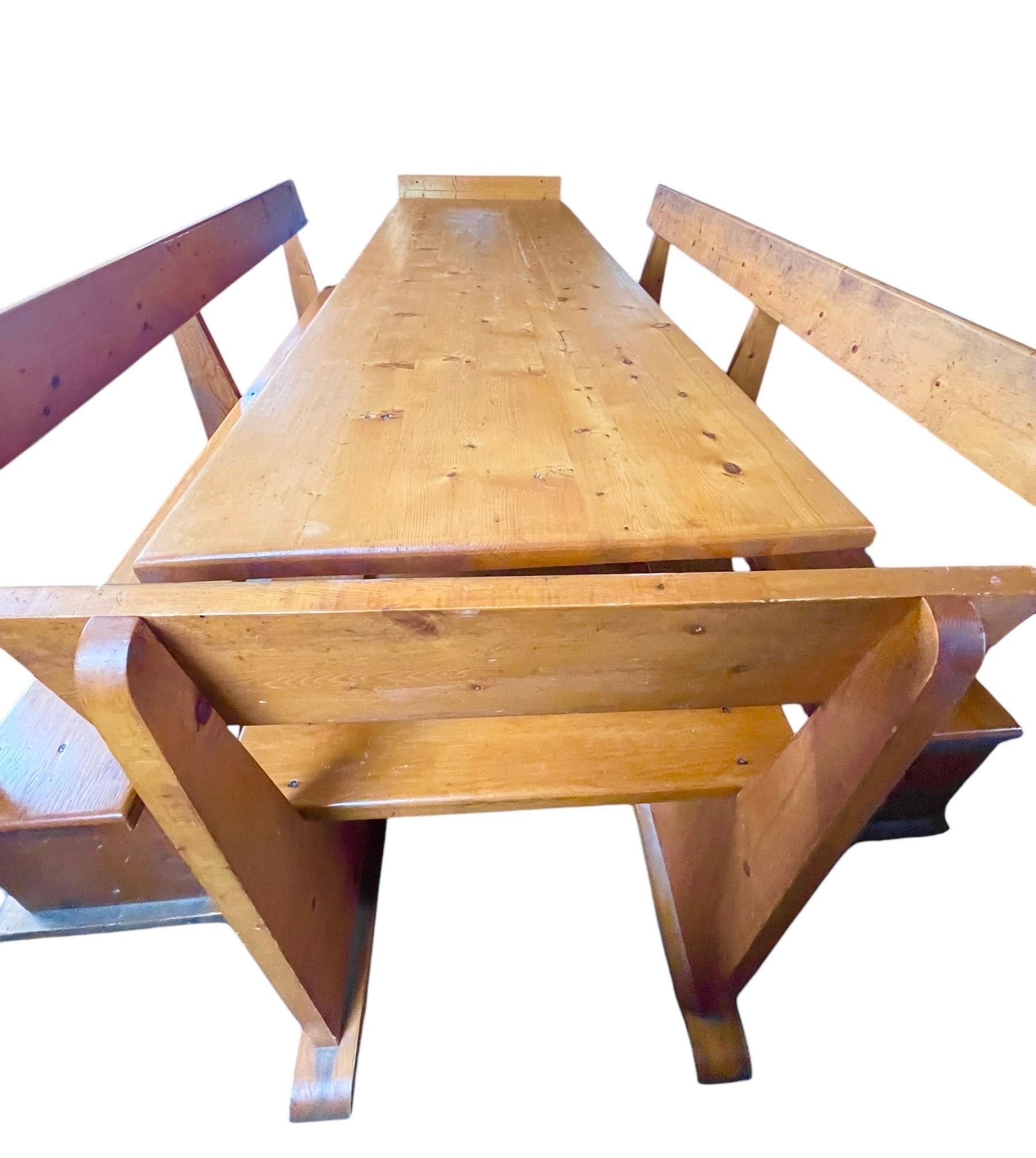 Wood Gerald McCabe Style Dining Set Table Dining Table Breakfast Nook Dining Set For Sale