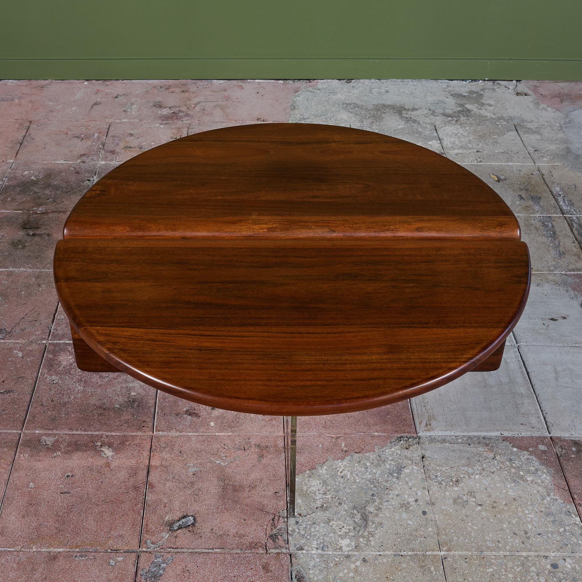 Wood Gerald McCabe Waterfall Coffee Table in Shedua and Lucite