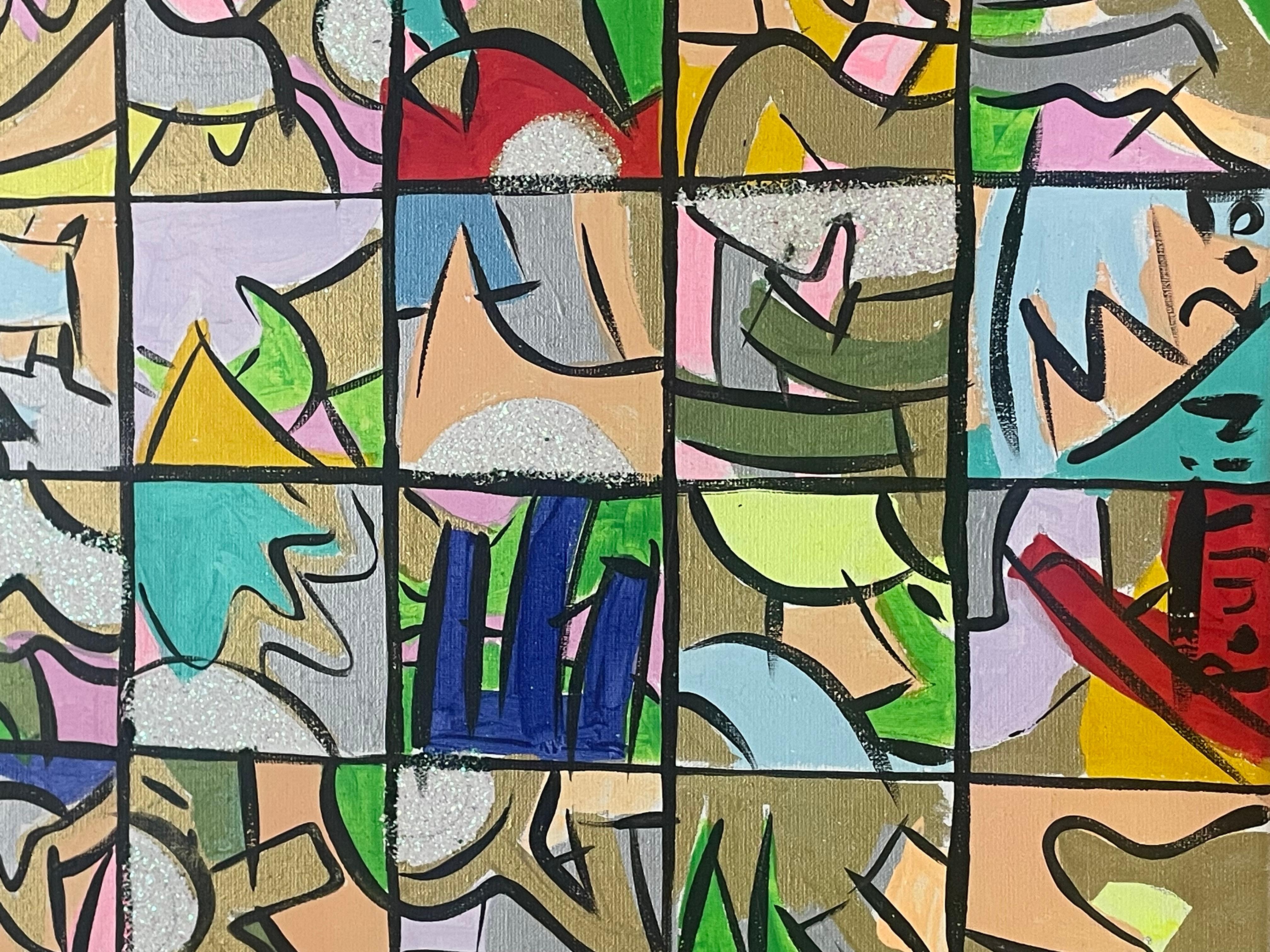 Dies ist eine seltene Gerald Poussin Original gemischte Medien auf Leinwand. Ich habe vier Originale von Gerald und er ist mein Lieblingskünstler. Die Gemälde sind in natura viel schöner.  Dieses Exemplar misst 51x38 ungerahmt