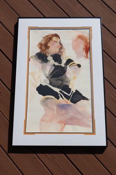Anonymous title, original watercolor, framed