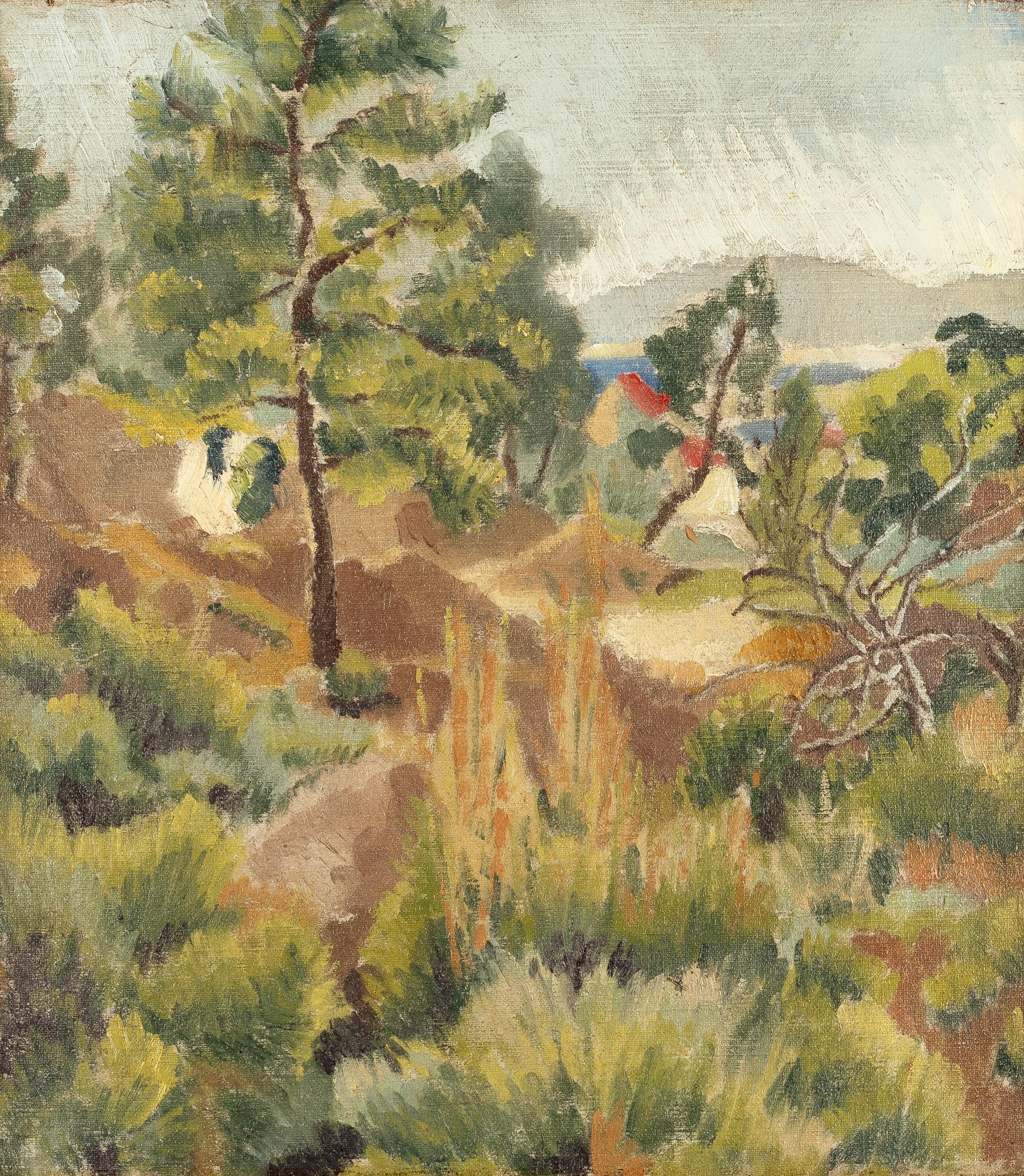 Paysage des Antilles - Peinture à l'huile moderne britannique des Caraïbes du début du 20e siècle - Painting de Gerald Reitlinger