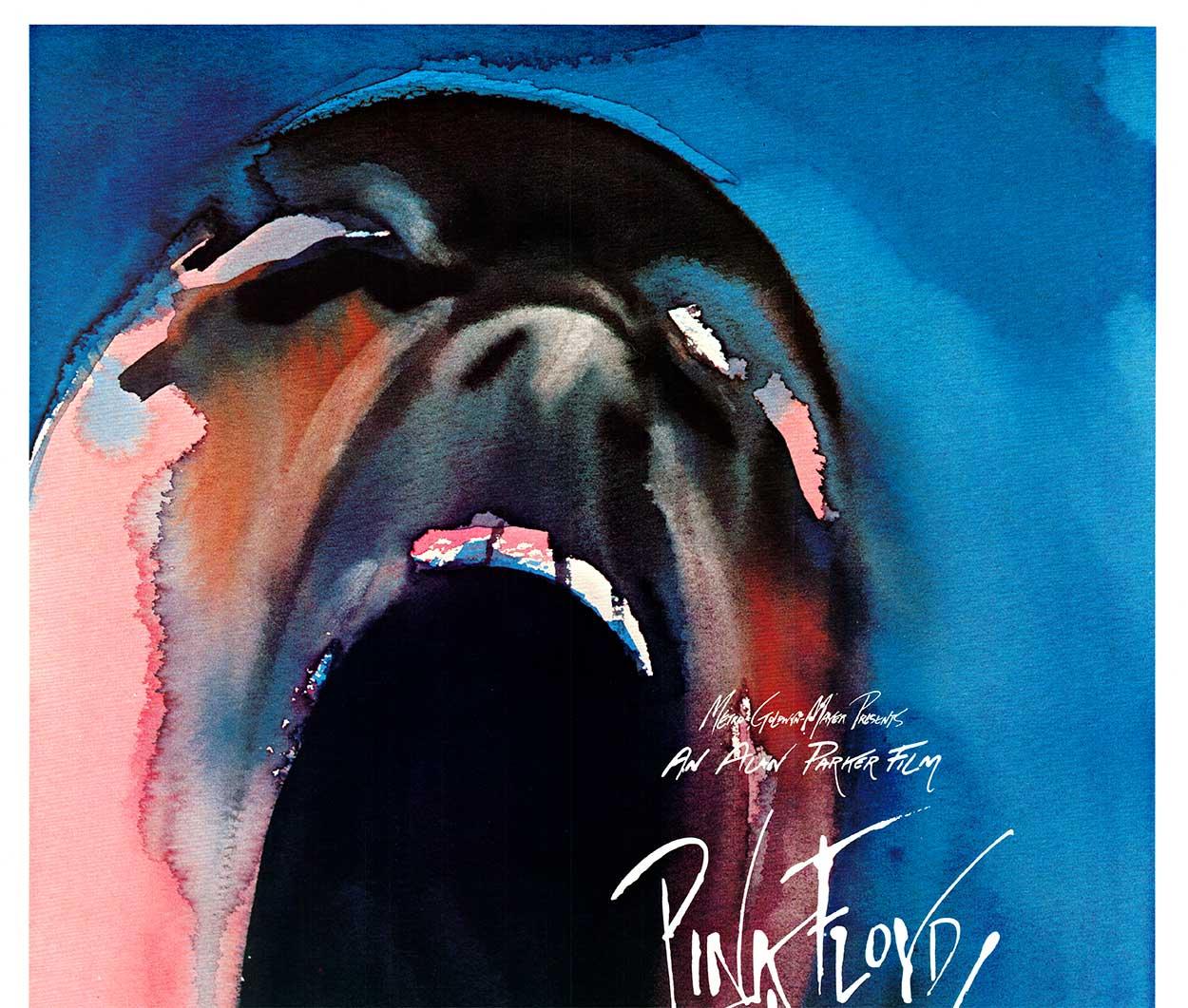Original 1982 Pink Floyd, The Wall - póster de cine vintage con reverso de lino - Print de Gerald Scarfe