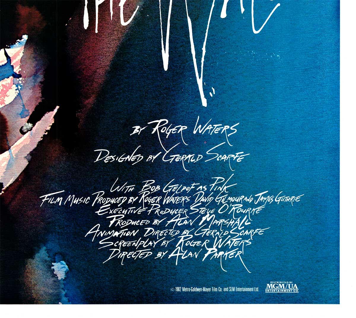 Original 1982 Pink Floyd, The Wall - póster de cine vintage con reverso de lino - Figurative Print Azul de Gerald Scarfe