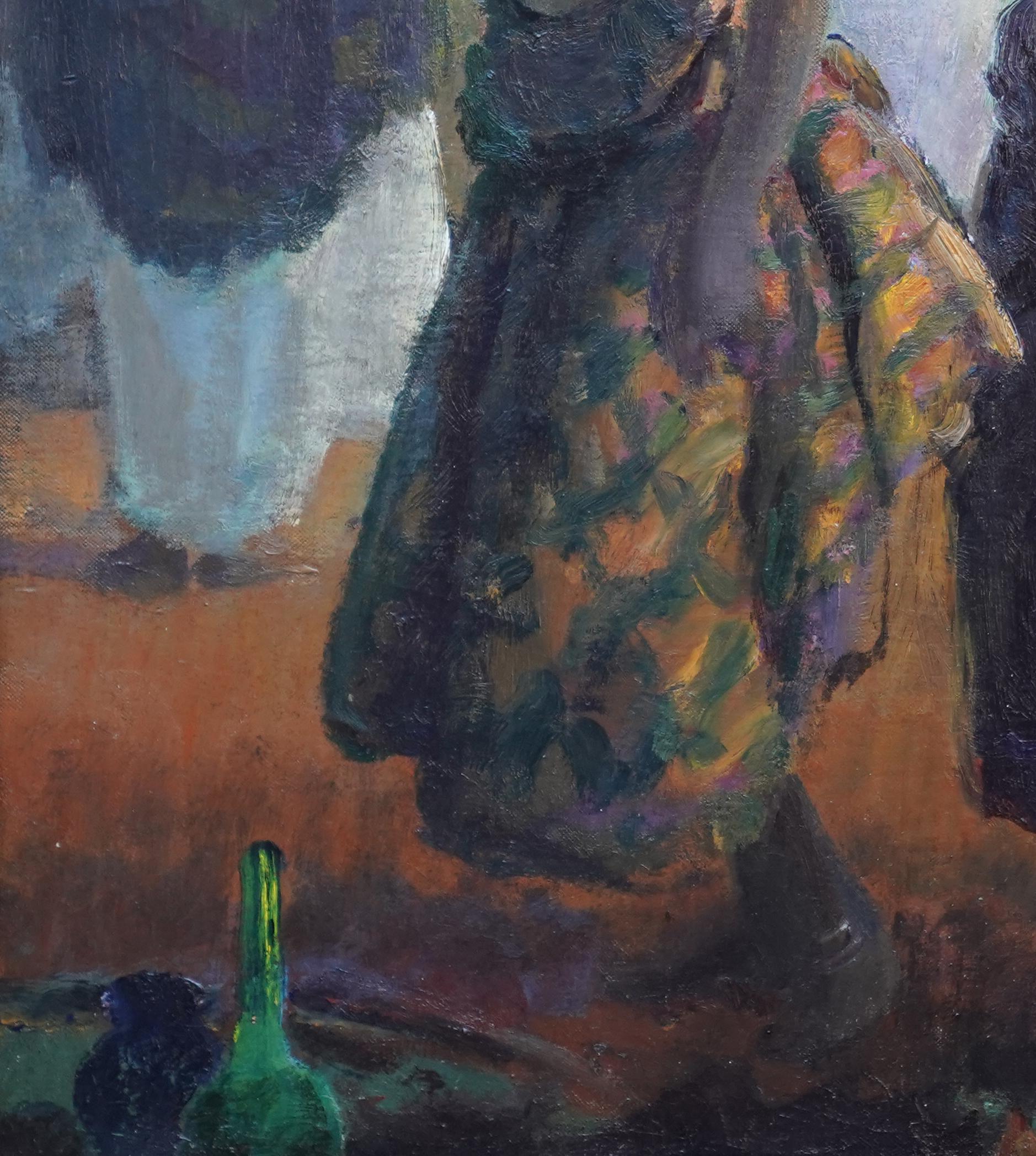 Ritratto di portatori d'acqua, Africa - pittura ad olio di arte orientalista britannica del 1920 in vendita 3