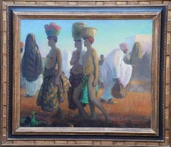 Used Portrait of Water Bearers, Africa - British 1920's Orientalist art oil painting