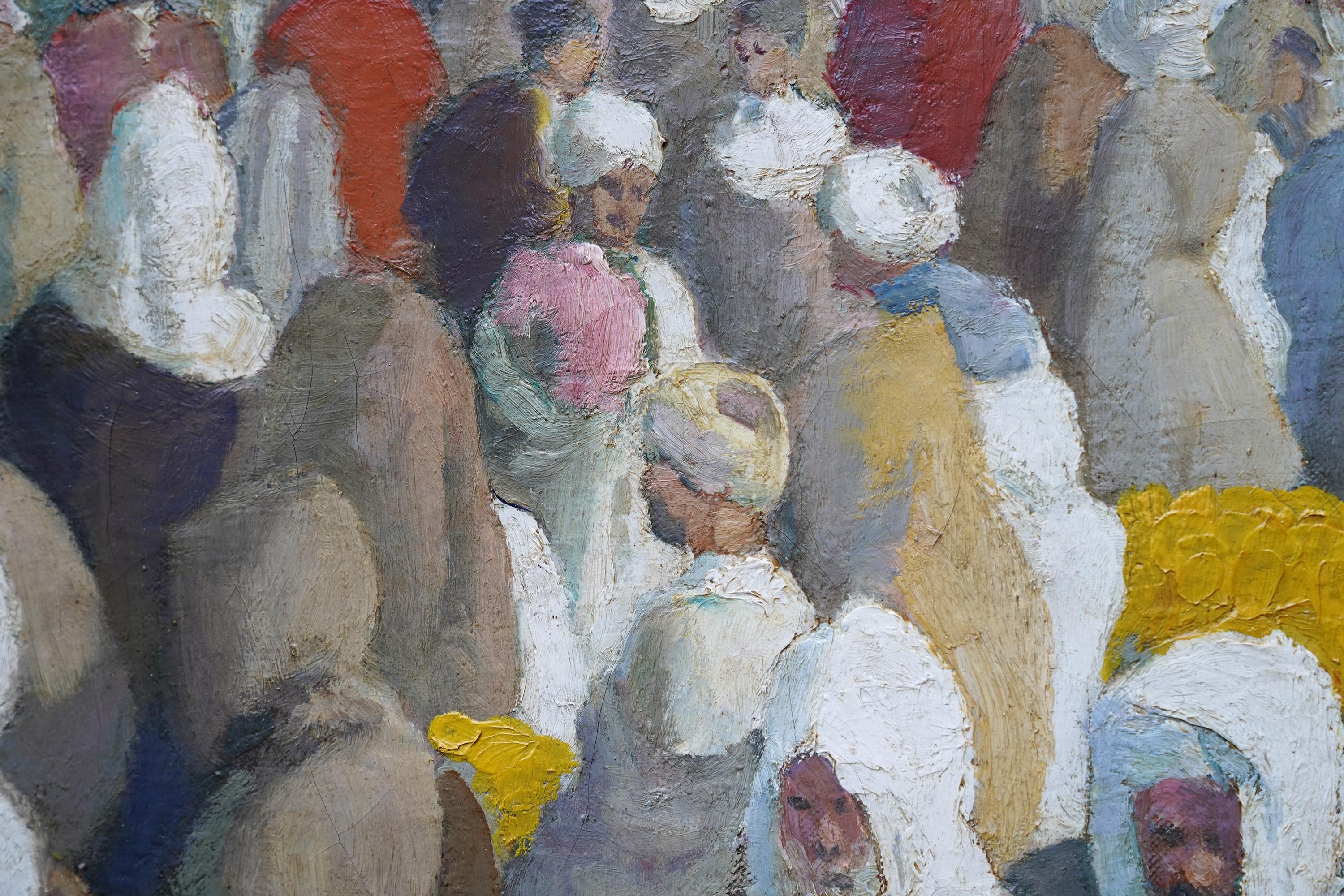 Dieses prächtige, lebhafte orientalische Ölgemälde im Postimpressionismus stammt von dem bekannten britischen Künstler Gerald Spencer Pryse. Es wurde um 1925 gemalt, als Pryse zum ersten Mal Marokko besuchte. Er war von dem Land und der Kultur so