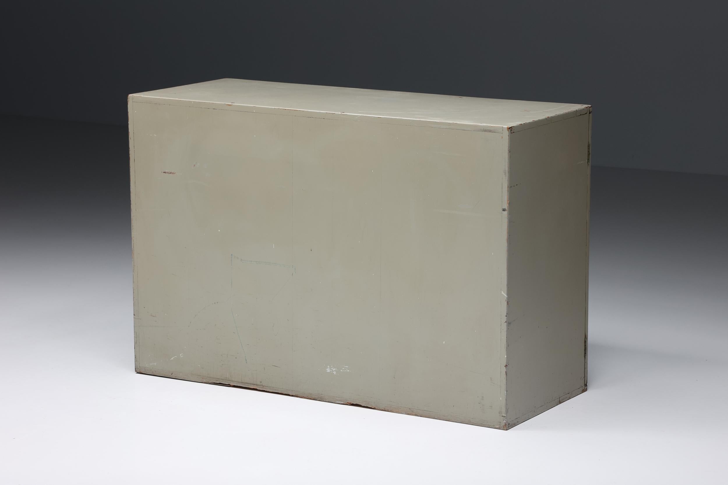 Mid-20th Century Gerald Summers Modernist Side Board, Grey Painted Wood, 1930s For Sale