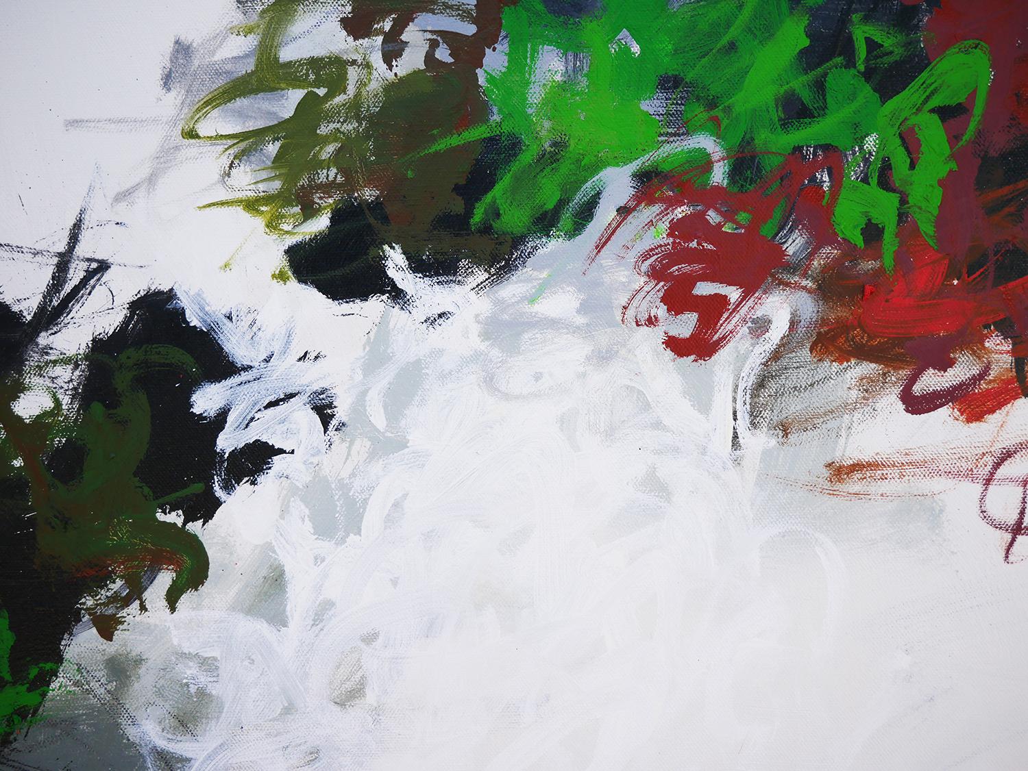 Großes rotes, schwarzes und grünes abstraktes expressionistisches Gemälde mit „Untitled 60“ im Angebot 7