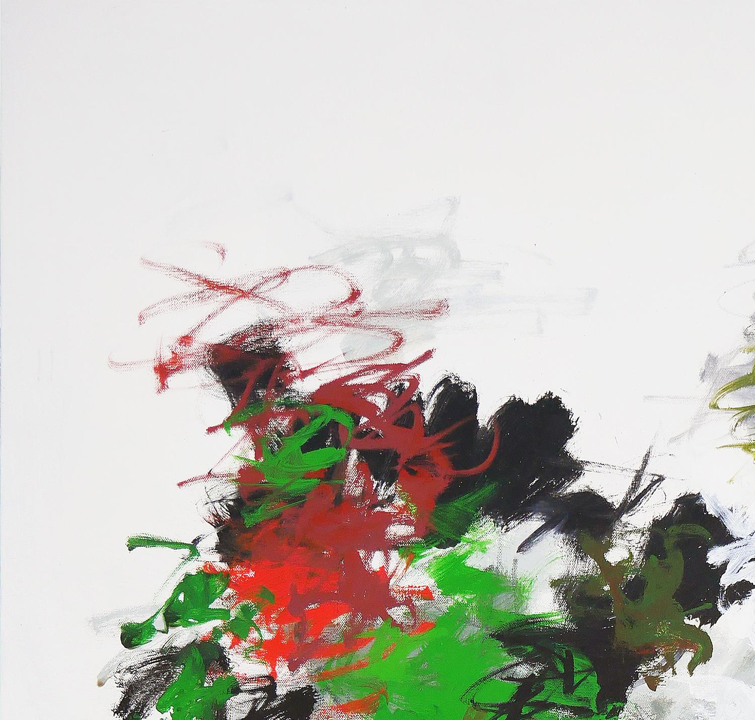 Großes rotes, schwarzes und grünes abstraktes expressionistisches Gemälde mit „Untitled 60“ (Abstrakter Expressionismus), Painting, von Gerald Syler