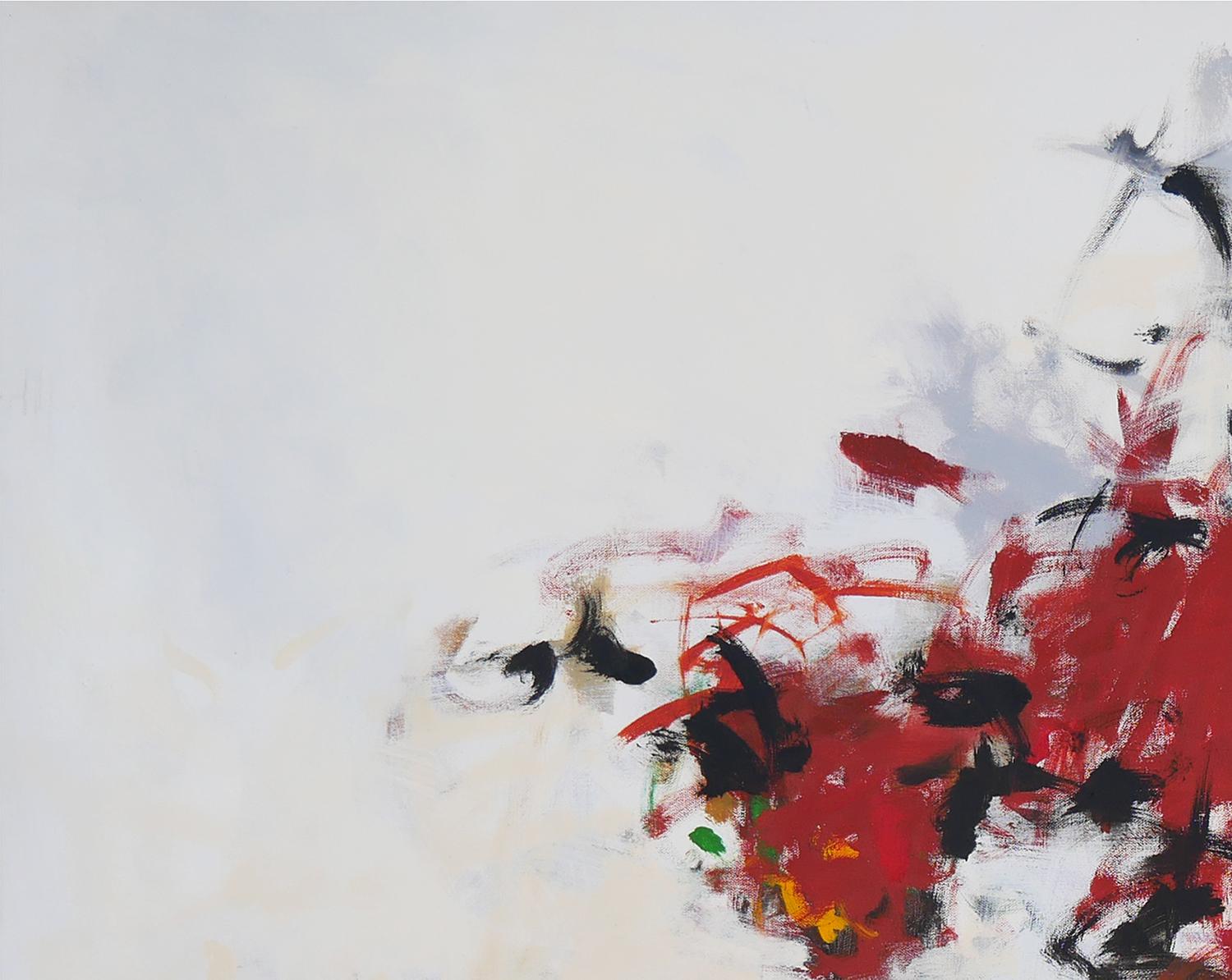 « Untitled 80 » - Grande peinture expressionniste abstraite rouge, noire et verte - Expressionnisme abstrait Painting par Gerald Syler