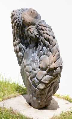 African Stone Sculpture Birds Animals Family Mother Children Outdoors Siblings