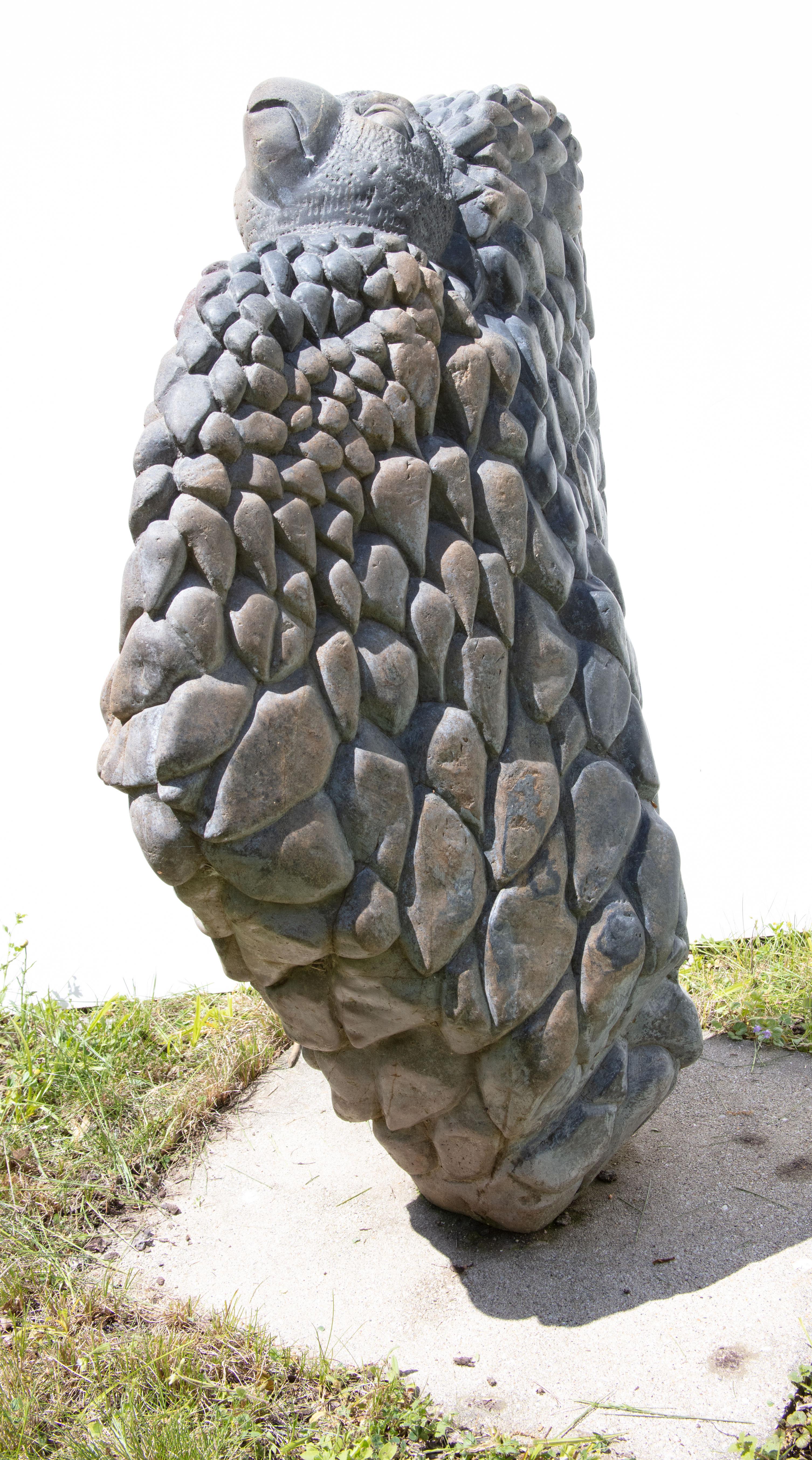 Afrikanische Steinskulptur Vögel Tiere Familie Mutter Kinder Outdoors Geschwister (Postmoderne), Art, von Gerald Takawira