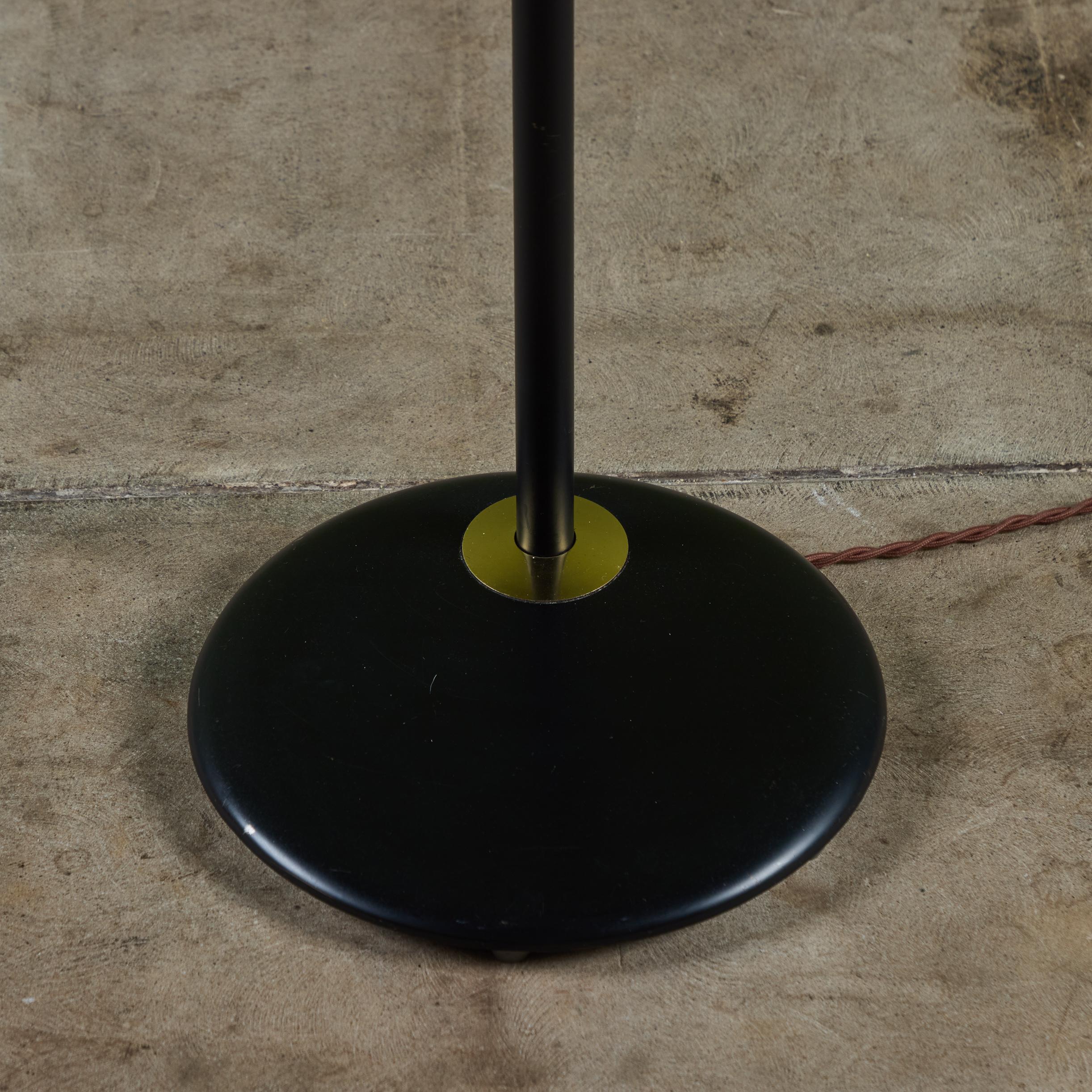Gerald Thurston Black Enamel Floor Lamp with Pivoting Shade for Lightolier 7