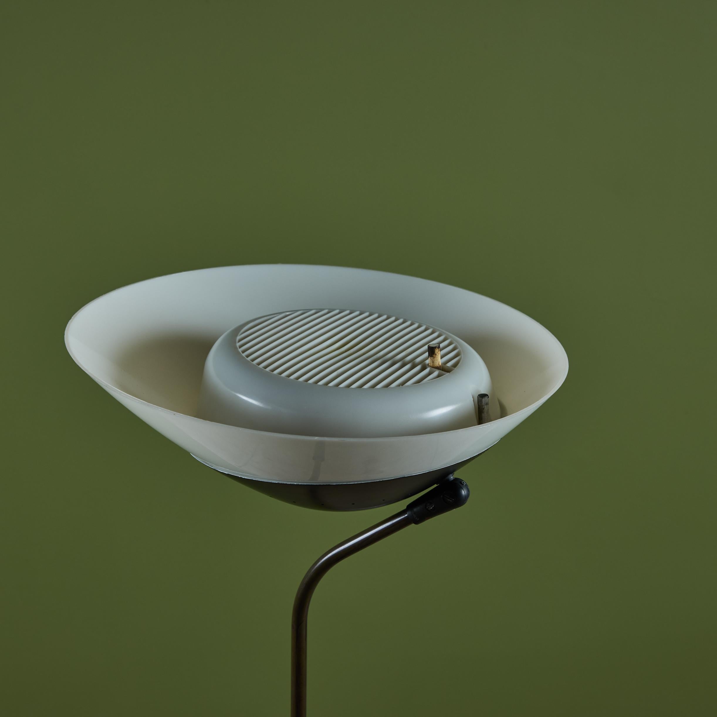 Gerald Thurston Black Enamel Floor Lamp with Pivoting Shade for Lightolier 8