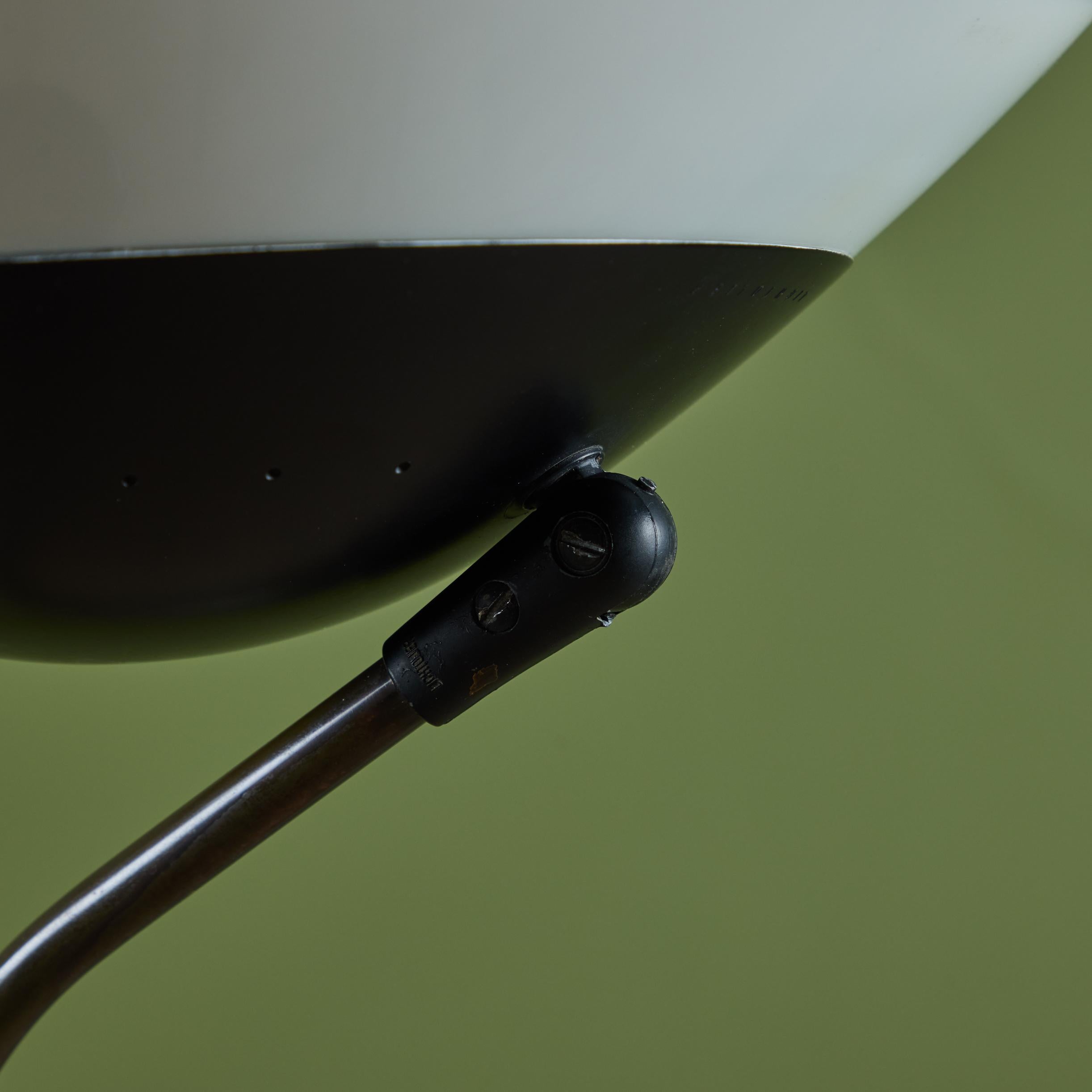 Gerald Thurston Black Enamel Floor Lamp with Pivoting Shade for Lightolier 9