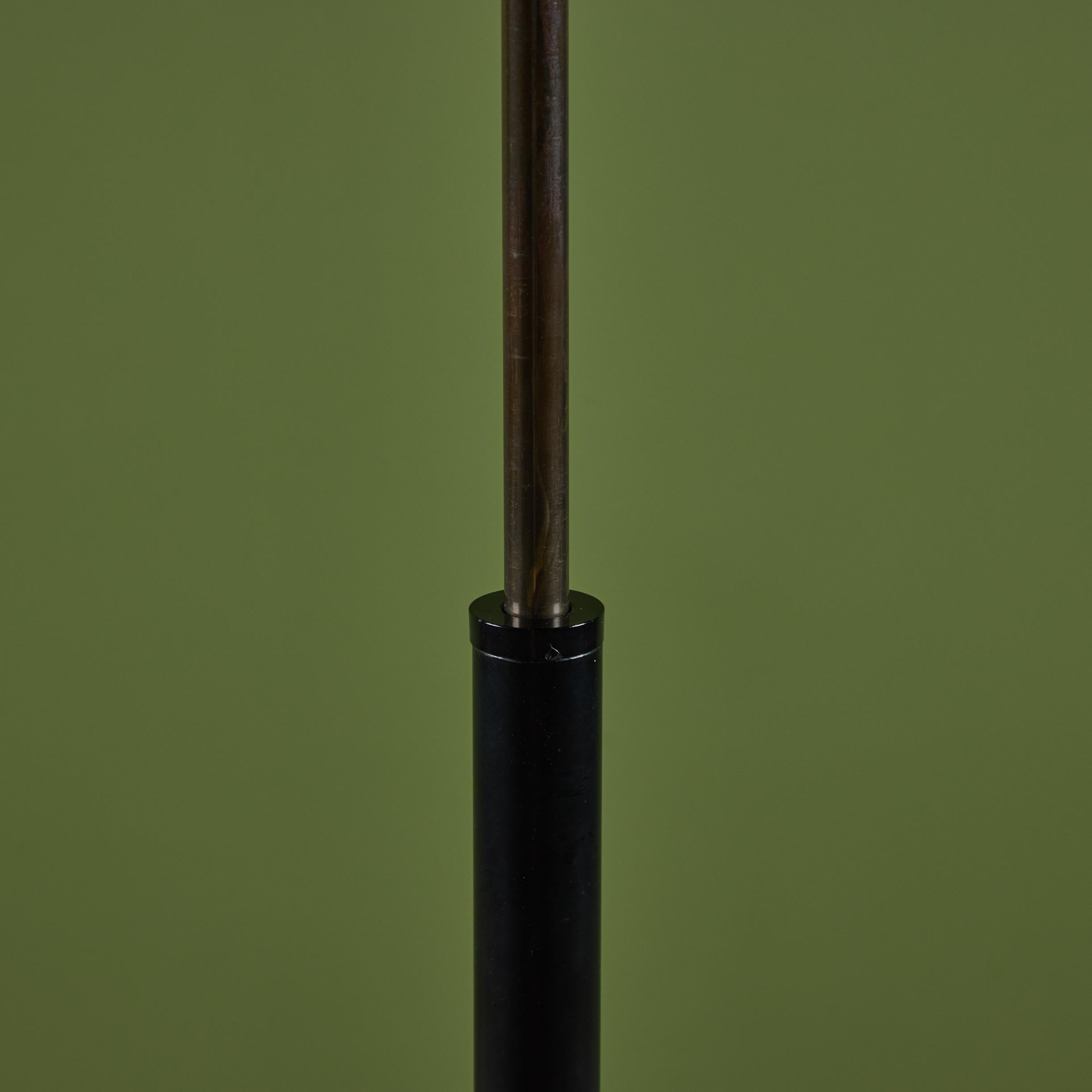 Gerald Thurston Black Enamel Floor Lamp with Pivoting Shade for Lightolier 10