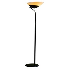 Gerald Thurston Black Enamel Floor Lamp with Pivoting Shade for Lightolier