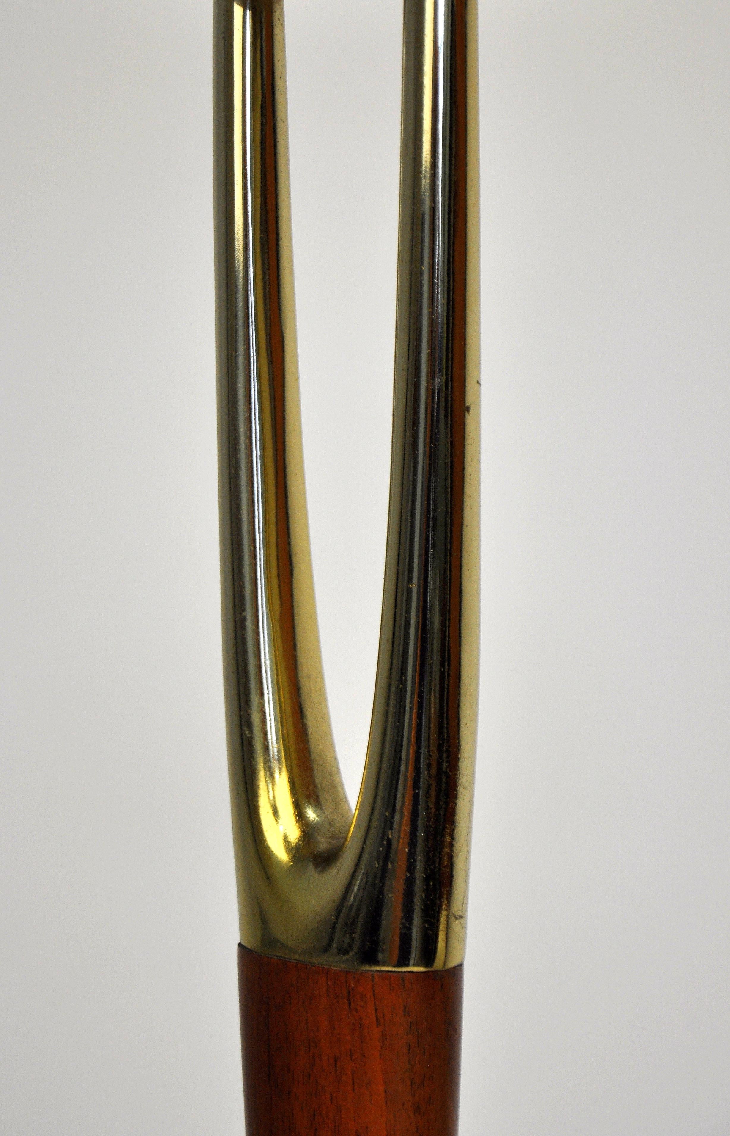 Brass Gerald Thurston for Laurel Wishbone Lamp