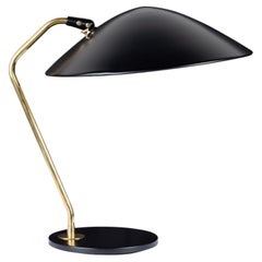 Gerald Thurston for Lightolier Accent Table Lamp in Gloss Black & Polished Brass