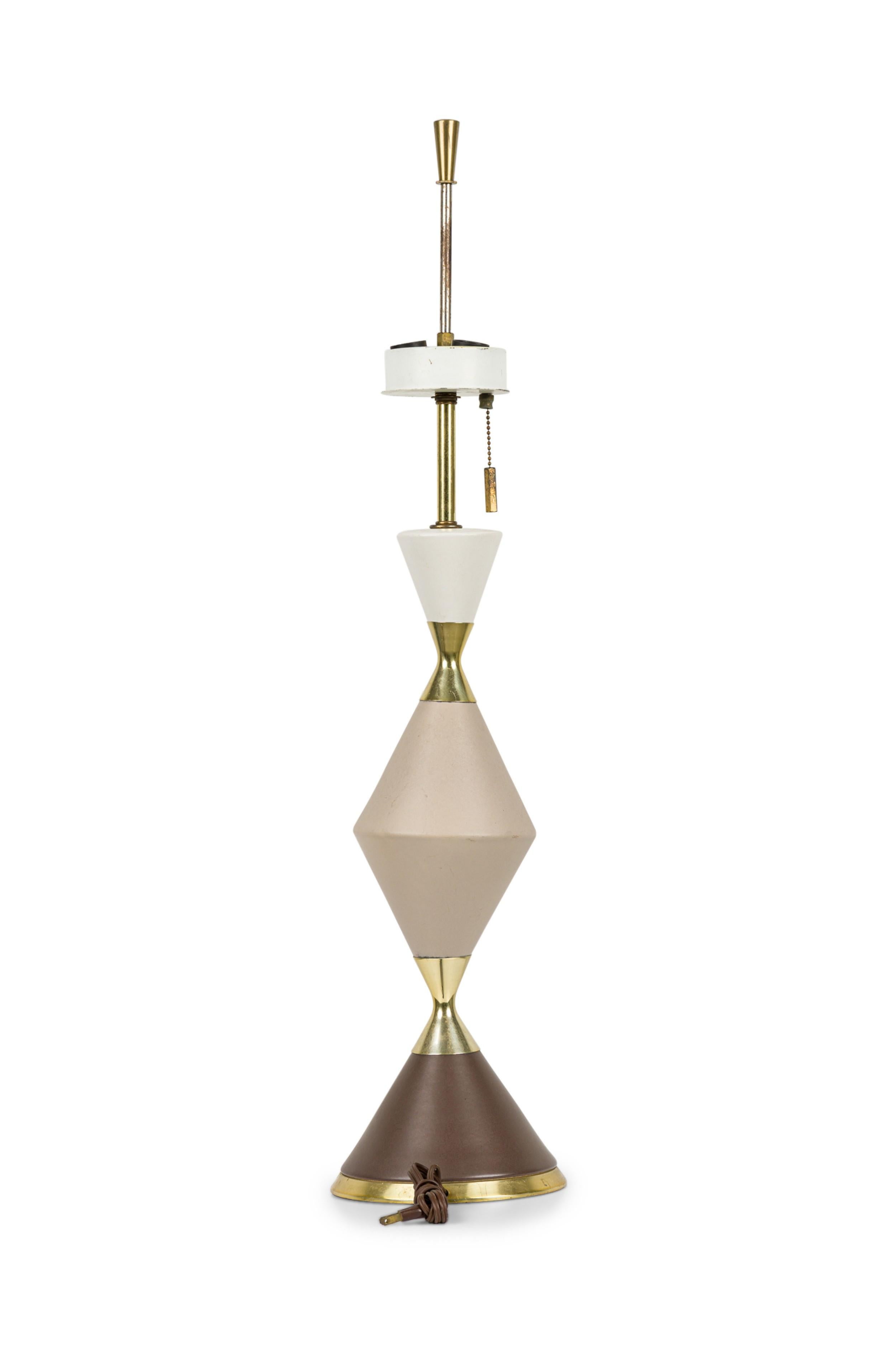 Mid-Century Modern Gerald Thurston for Lightolier American Porcelain Hourglass Table Lamp For Sale